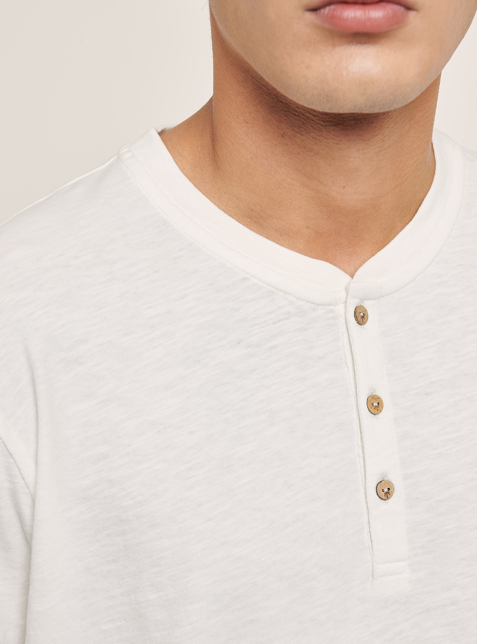 Camiseta de algod&oacute;n serafino, BLANQUECINO