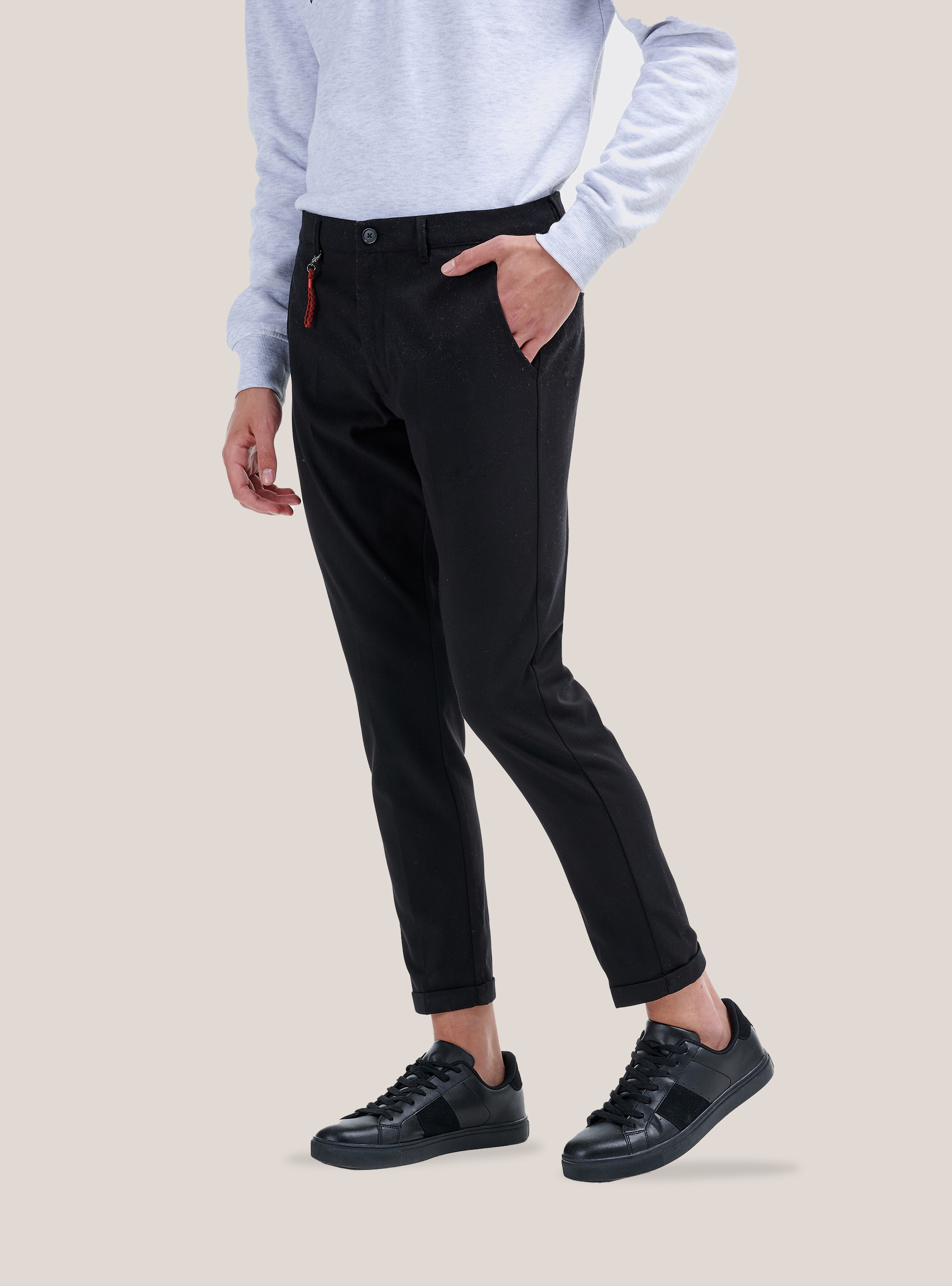 Pantalone slim fit, BLACK