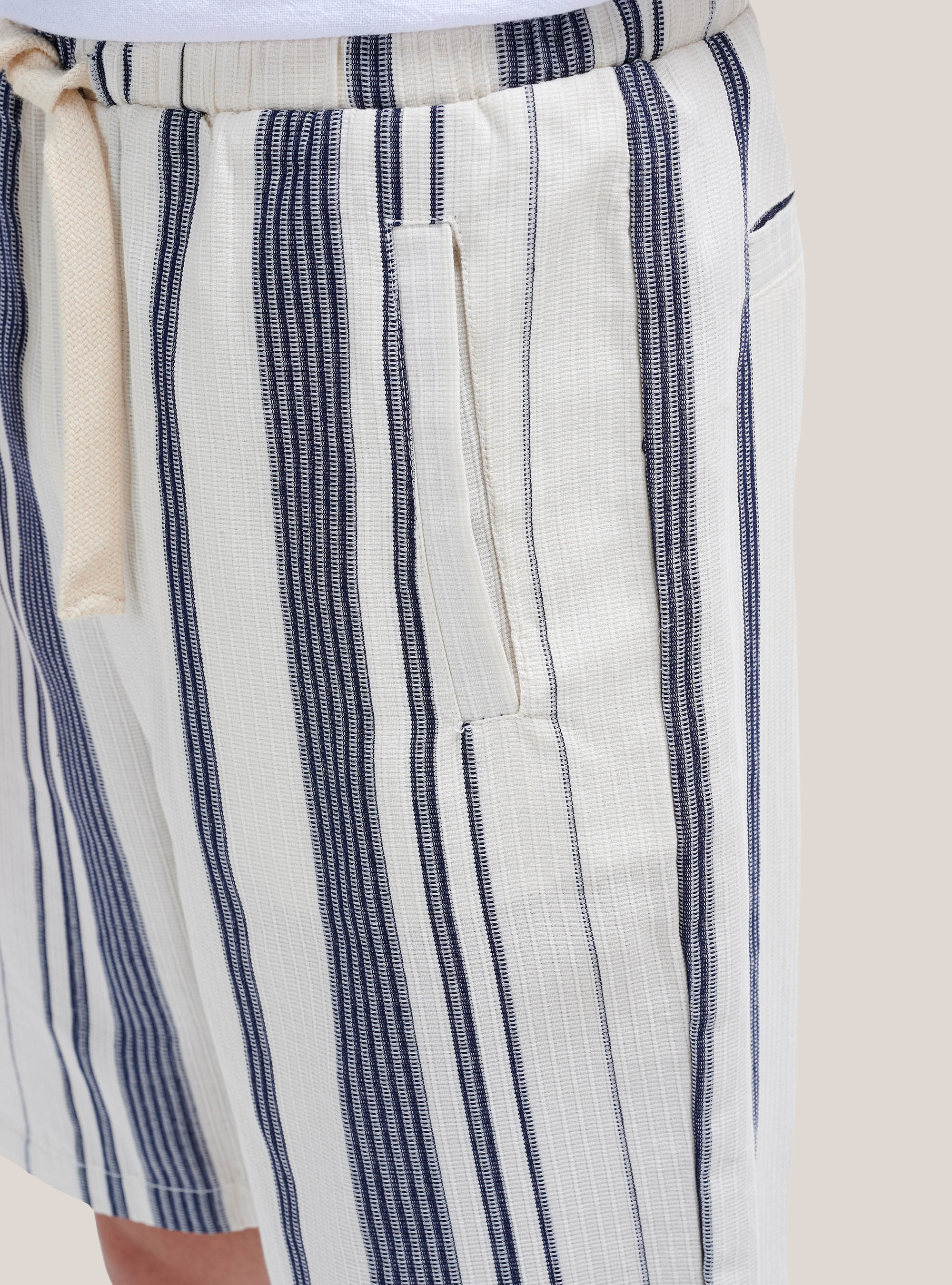 Striped bermuda short, BLUE NAVY