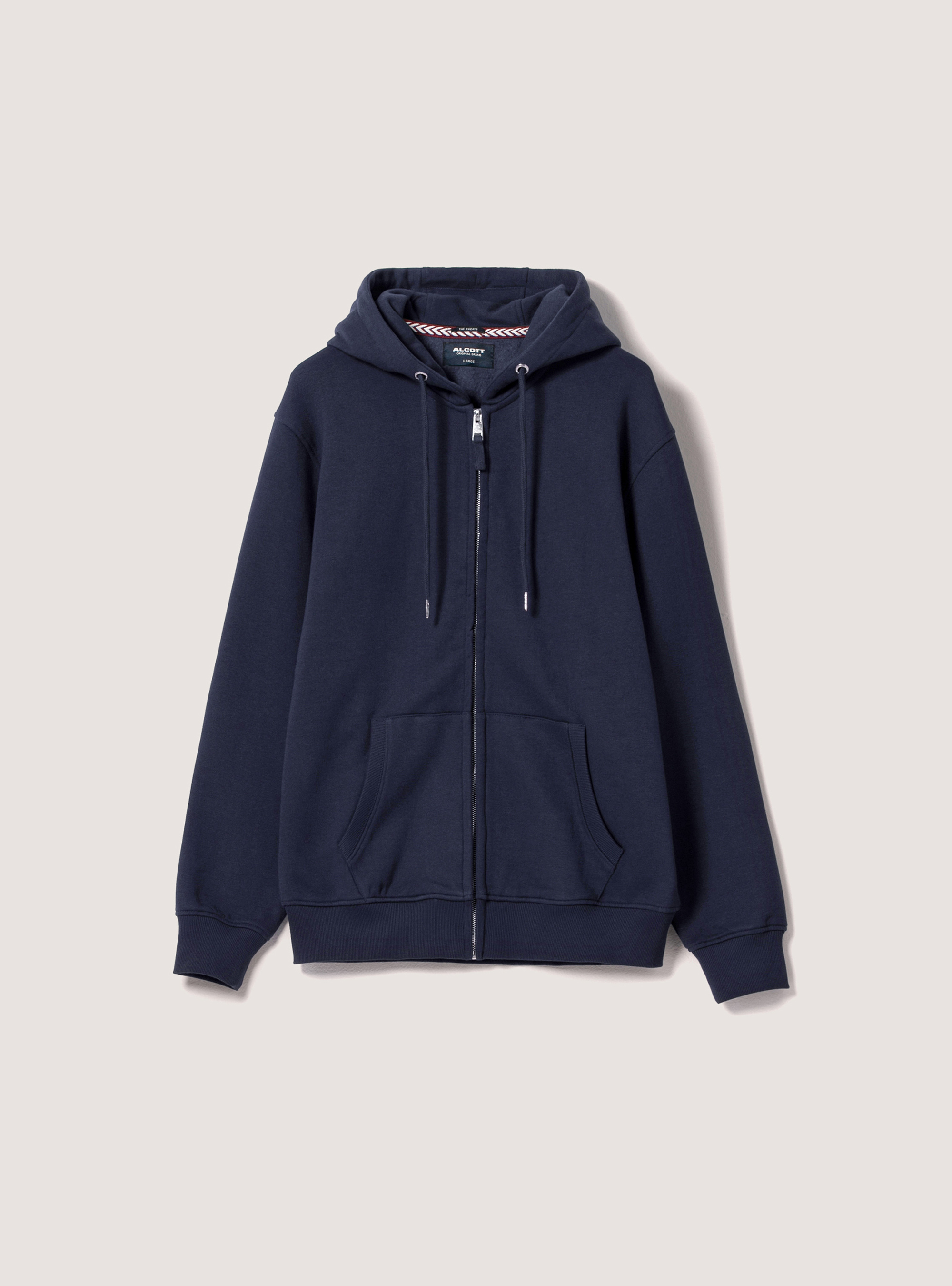 Basic hooded sweatshirt in cotton, BLUE