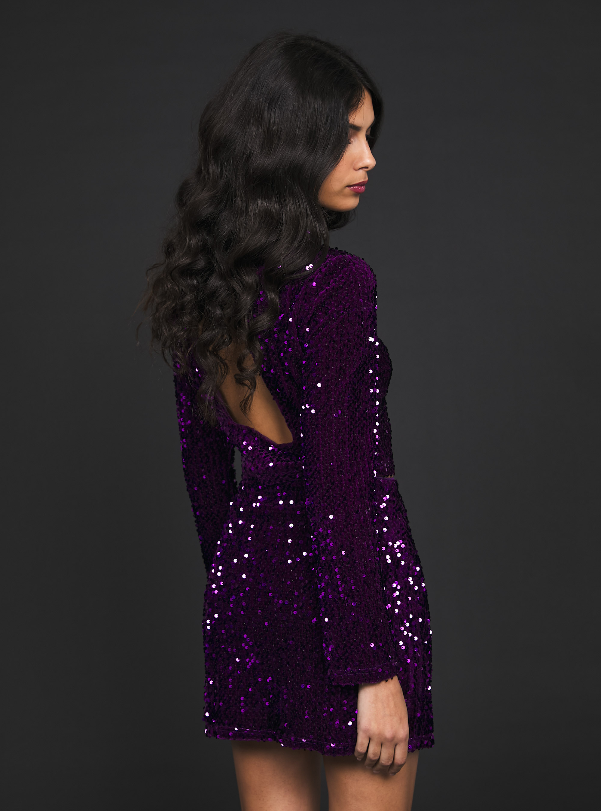 Sequined mini skirt, VI2 VIOLET MEDIUM