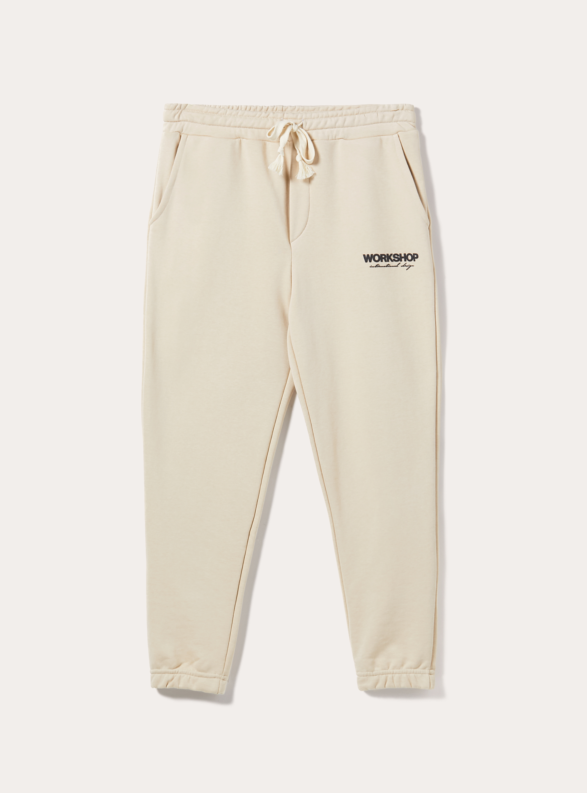 Jogger trousers with Workshop print, BG3 BEIGE LIGHT