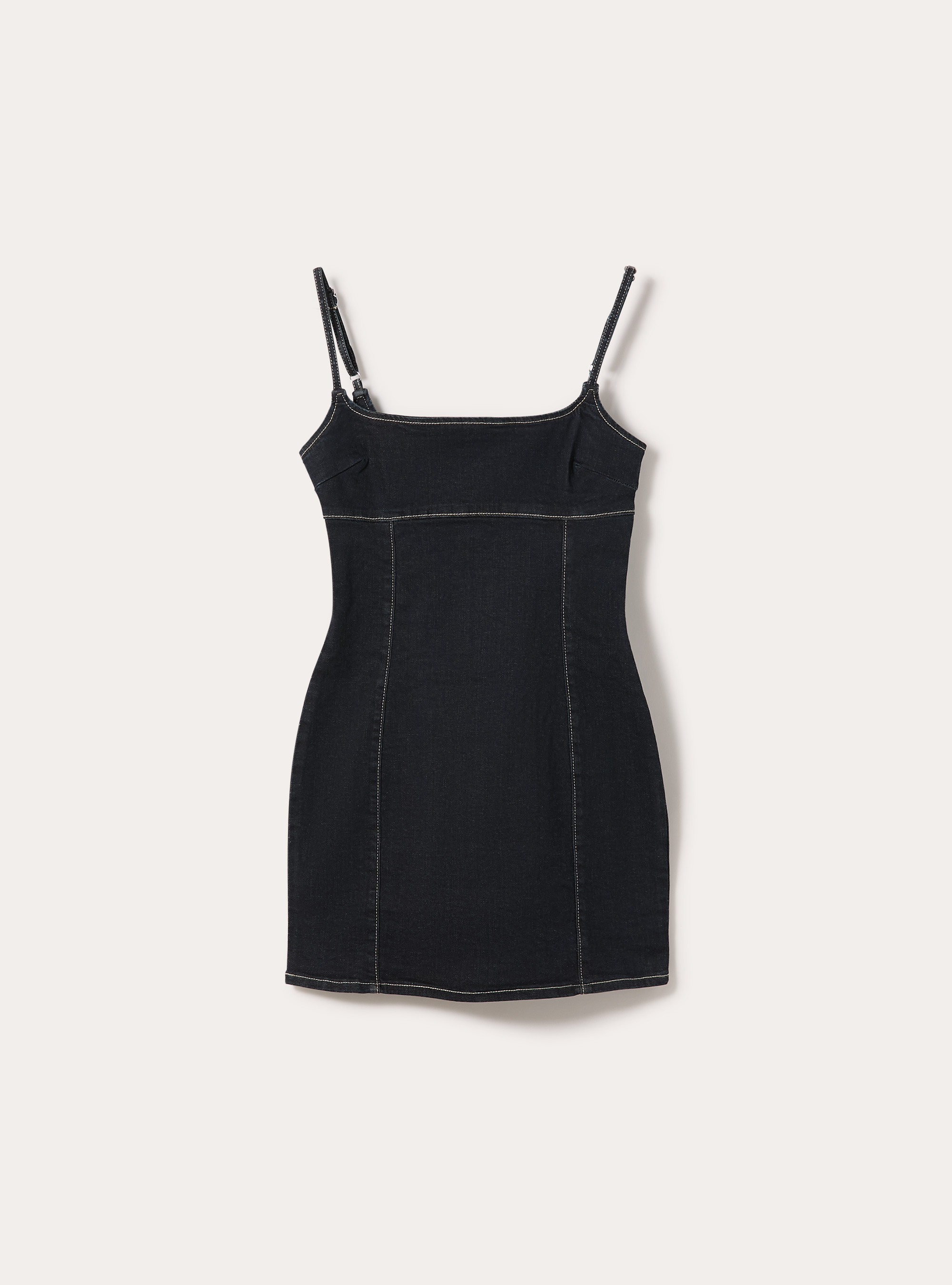 Vestito corto in denim, D001 DEEP BLUE