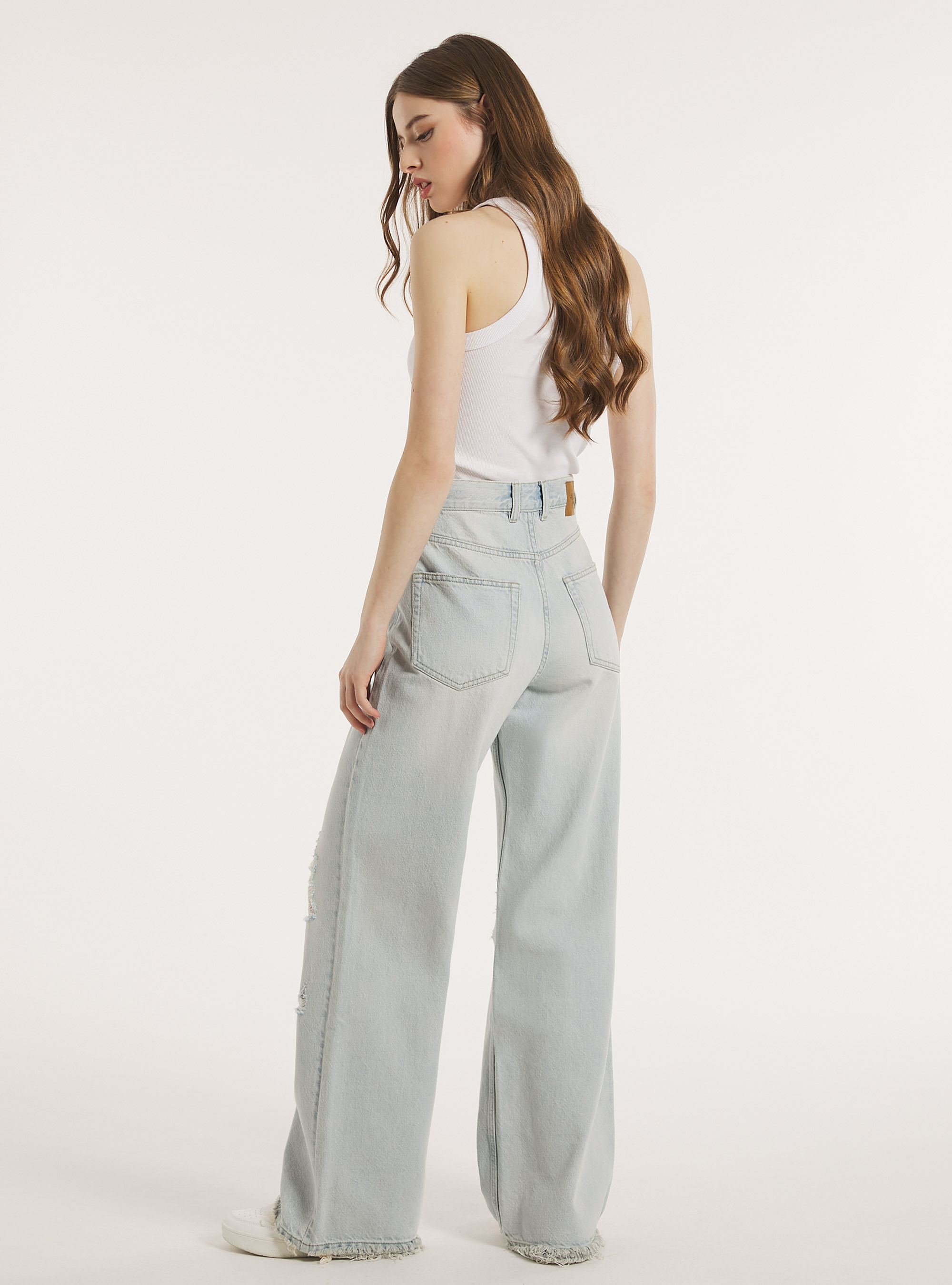 Wide leg jeans, D006 AZURE