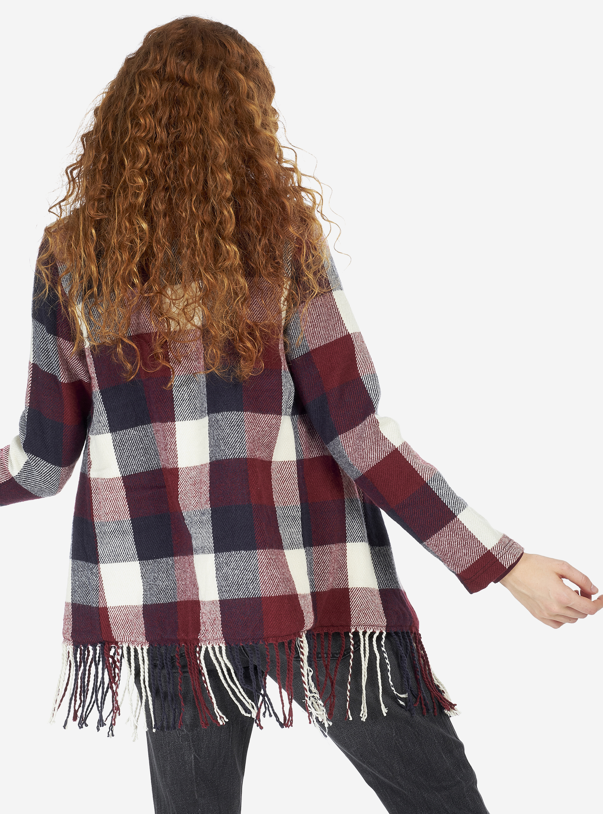 JACKET WITH FRINGES, OFF-WHITE