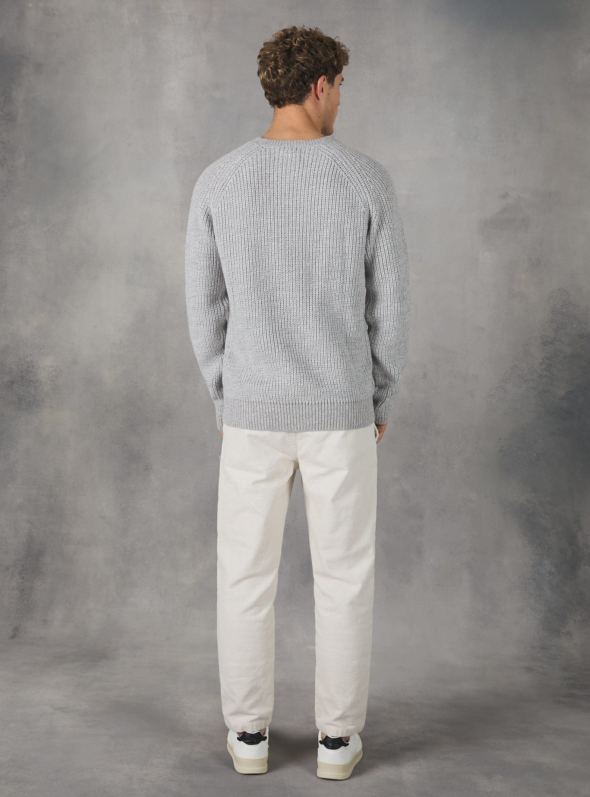 English rib crew-neck pullover, MGY3 GREY MEL LIGHT