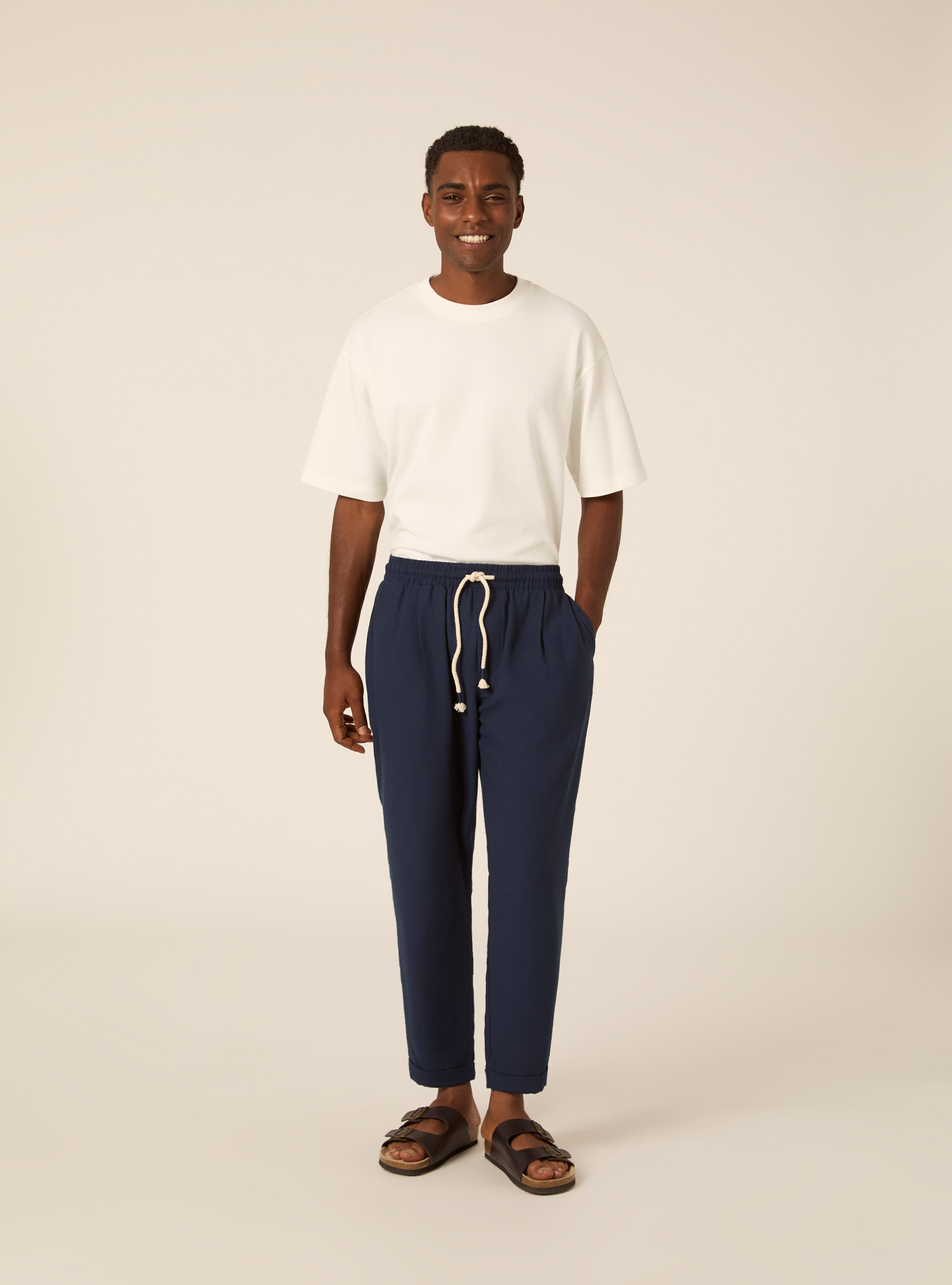 Pantalaccio basico con elastico in vita e coulisse, NA2 NAVY MEDIUM