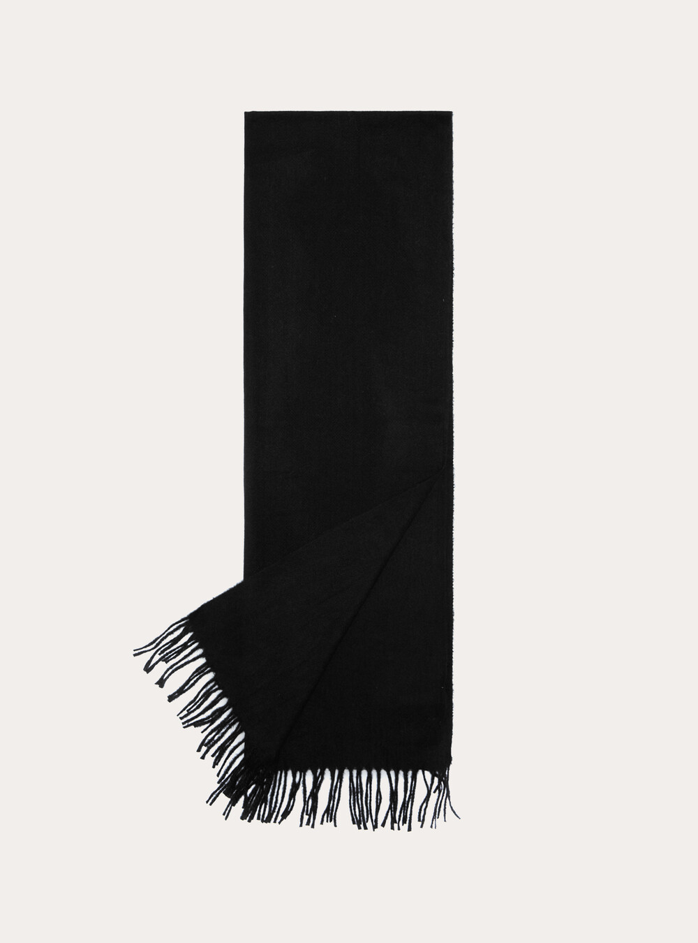 Écharpe basique à franges, BK1 BLACK