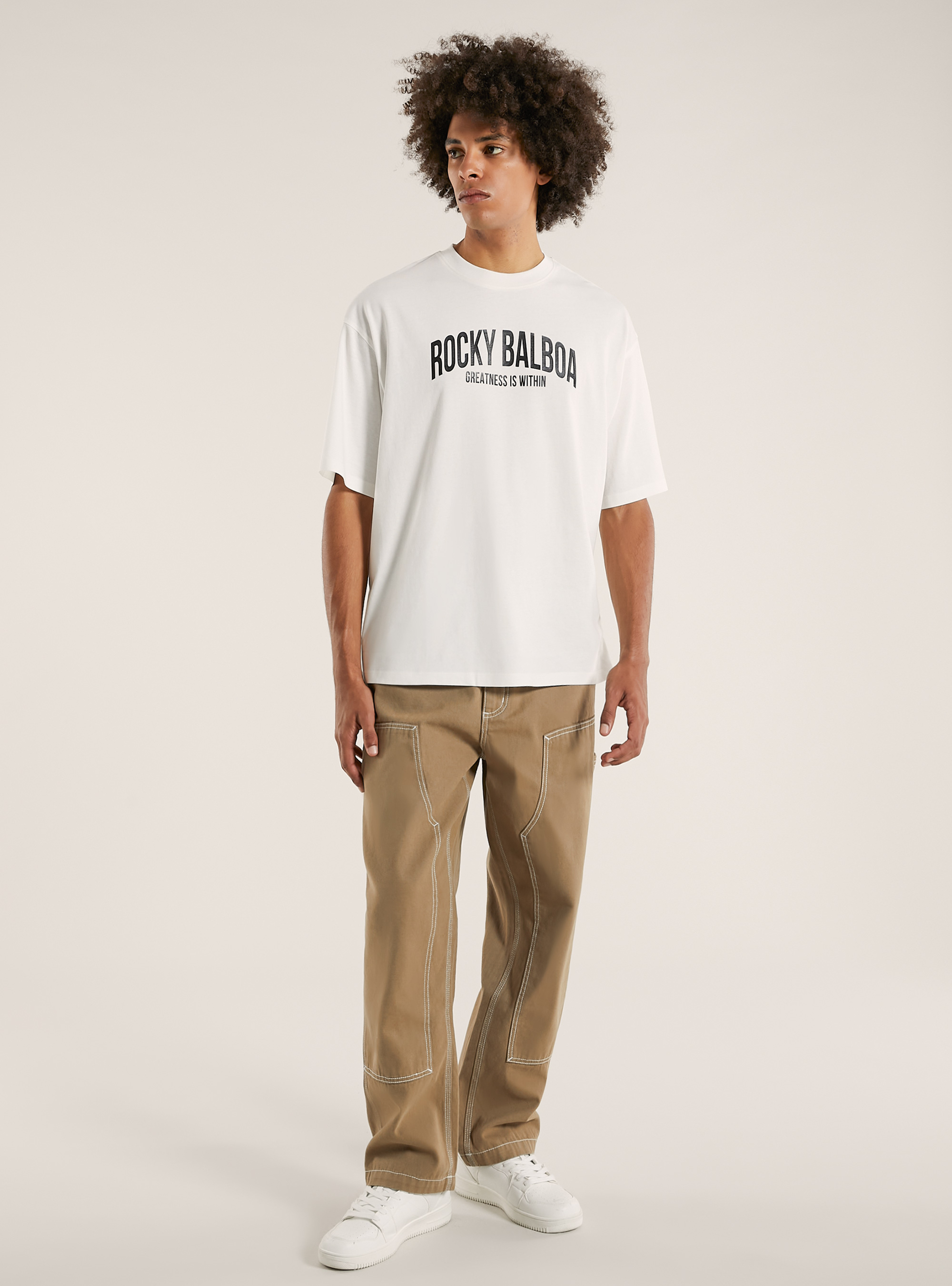 Rocky Balboa / Alcott boxy fit t-shirt, WH2 WHITE