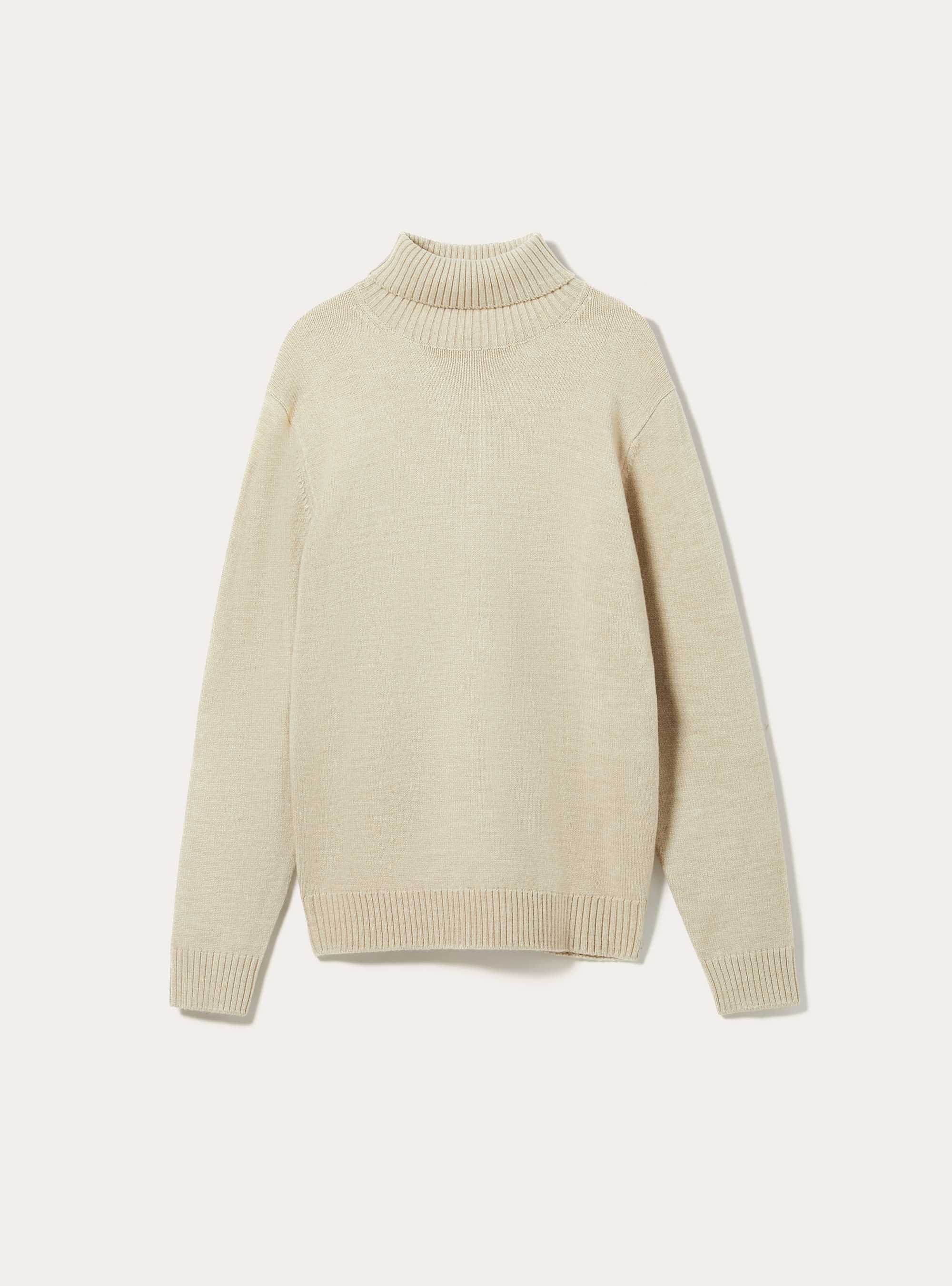 Pullover a collo alto, MBG2 BEIGE MEL MED