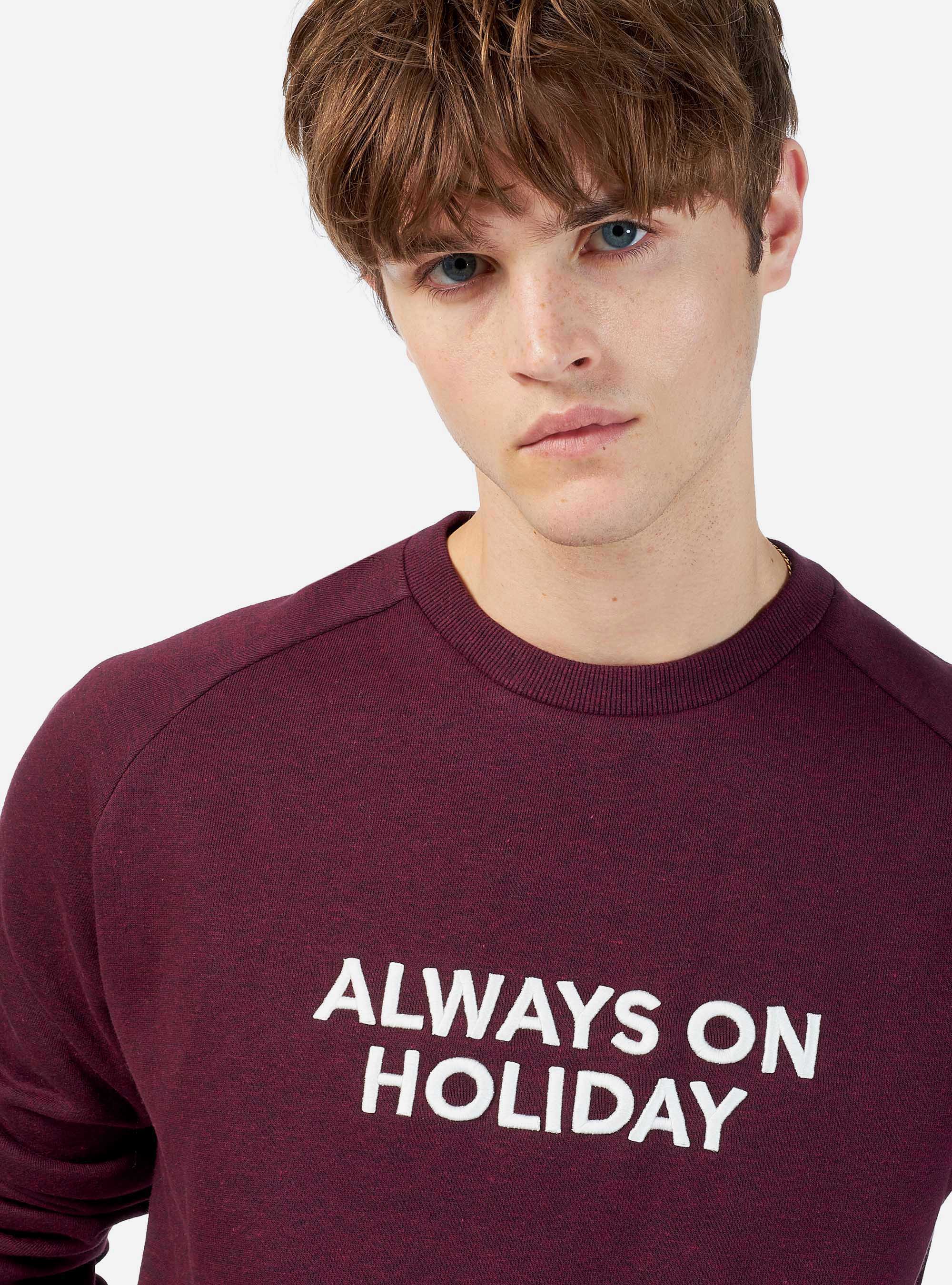 Sweat avec broderie, C3319 BORDEAUX