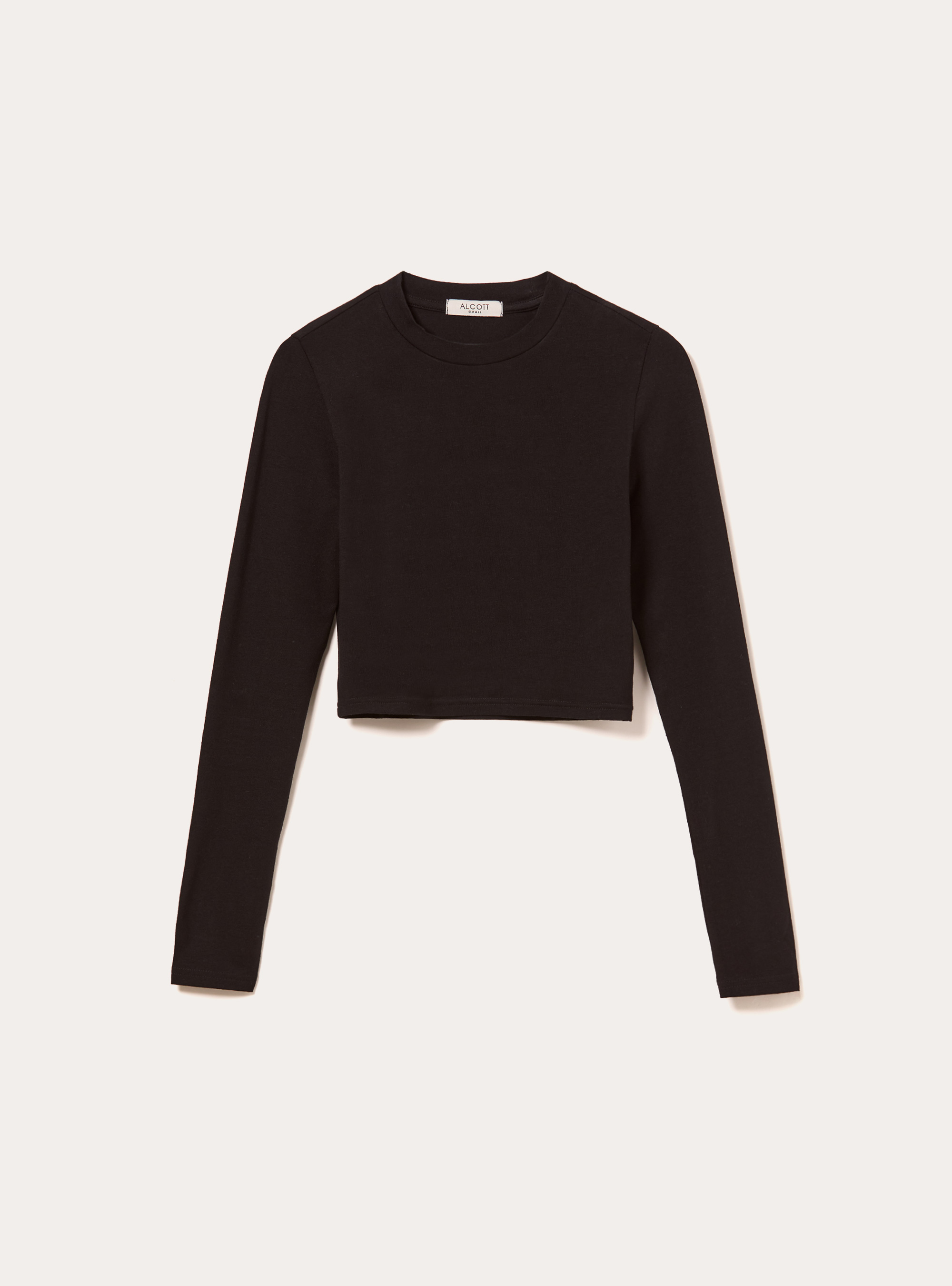 Camiseta corta de manga larga, BK1 BLACK