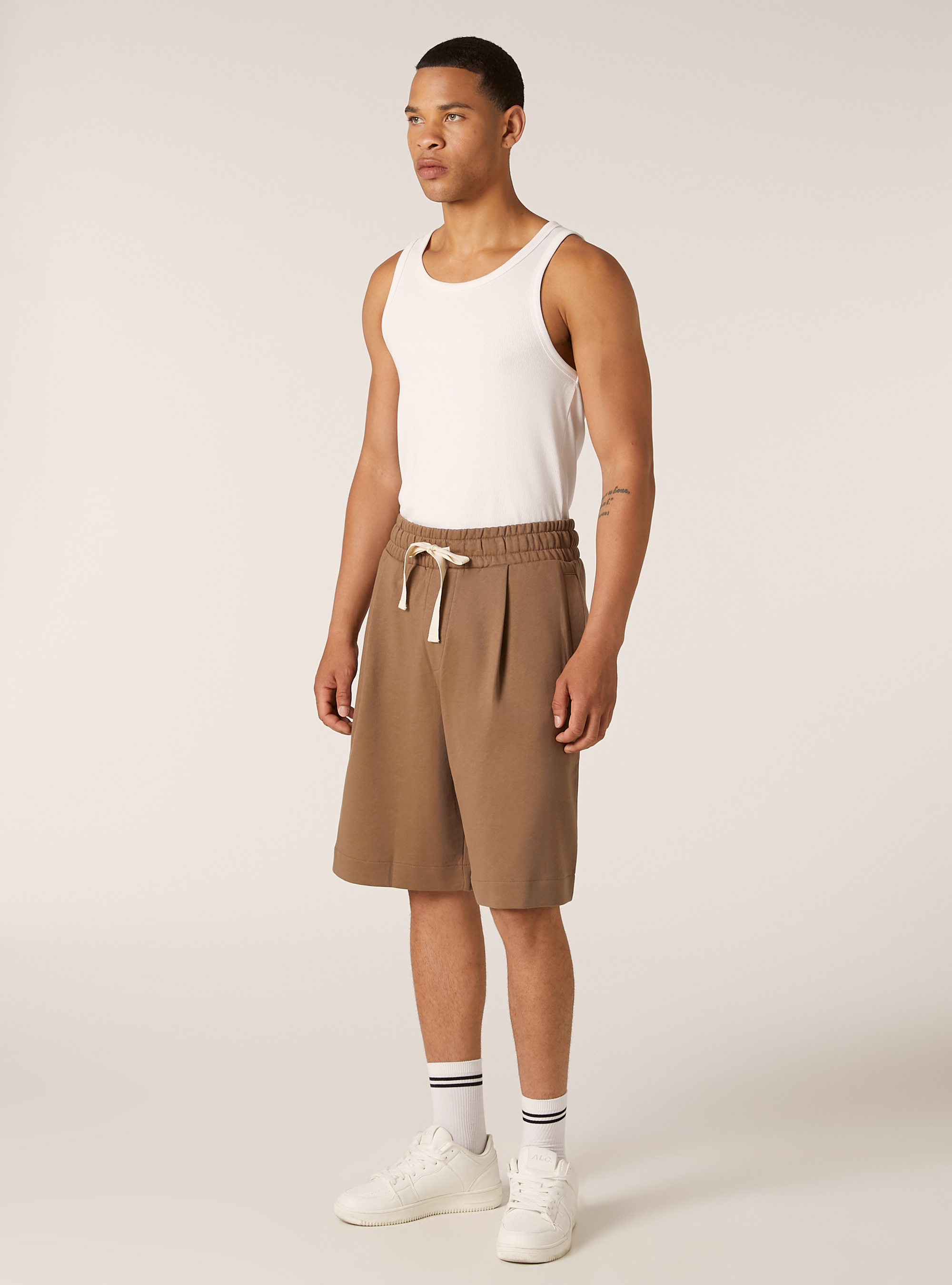 Plush baggy fit bermuda shorts, BR2 BROWN MEDIUM