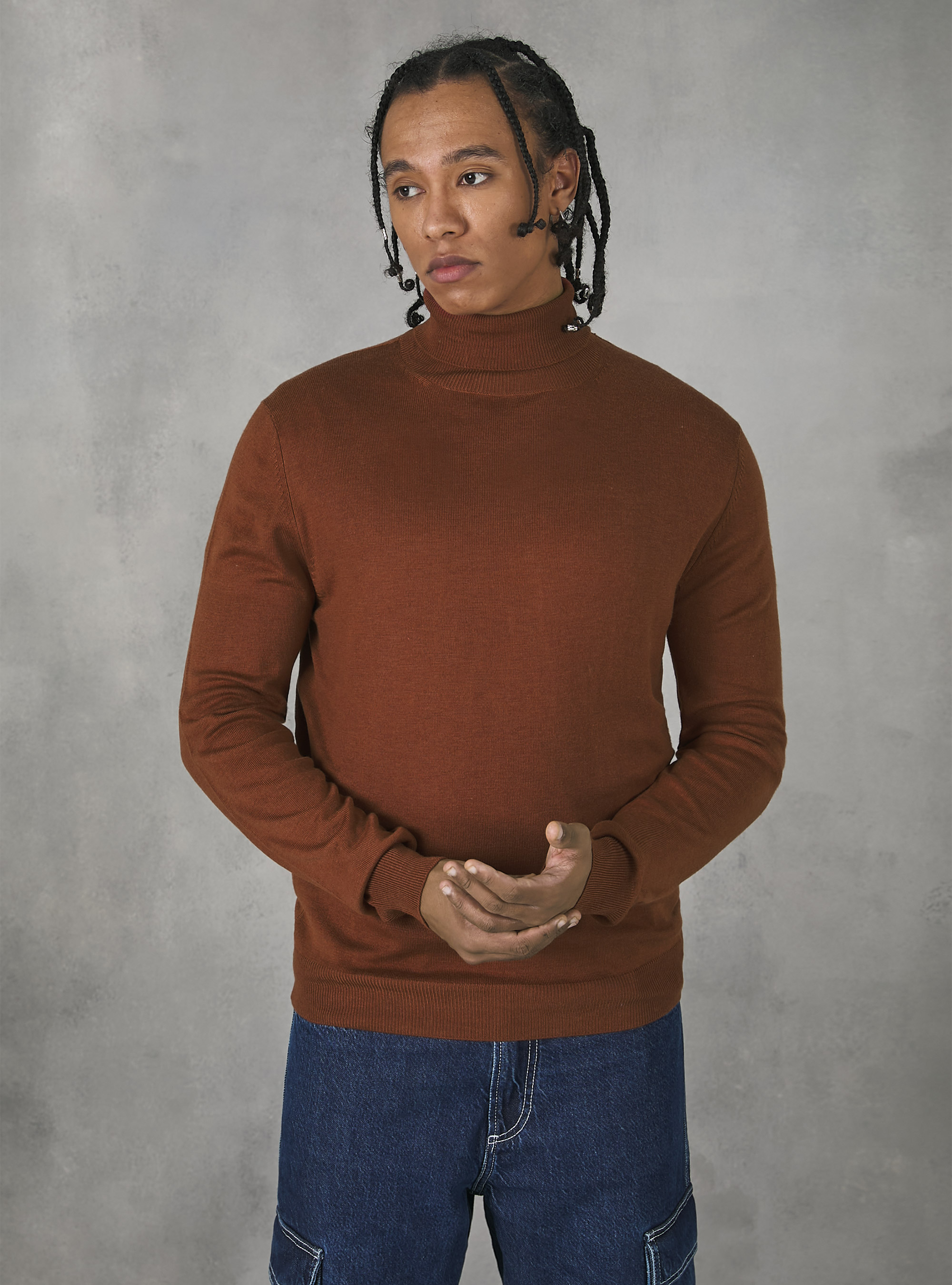 Soft turtleneck pullover, RT2 RUSTY MEDIUM