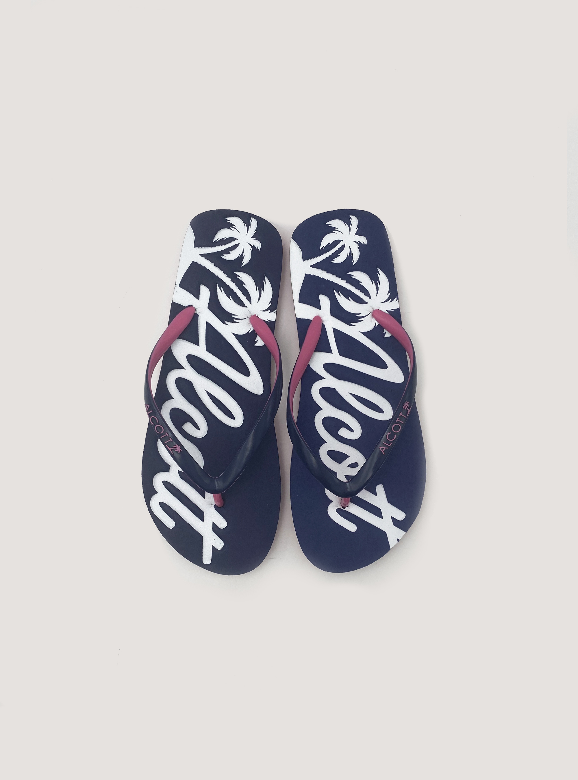 Flip-flop with logo and contrasting details, BLUE NAVY