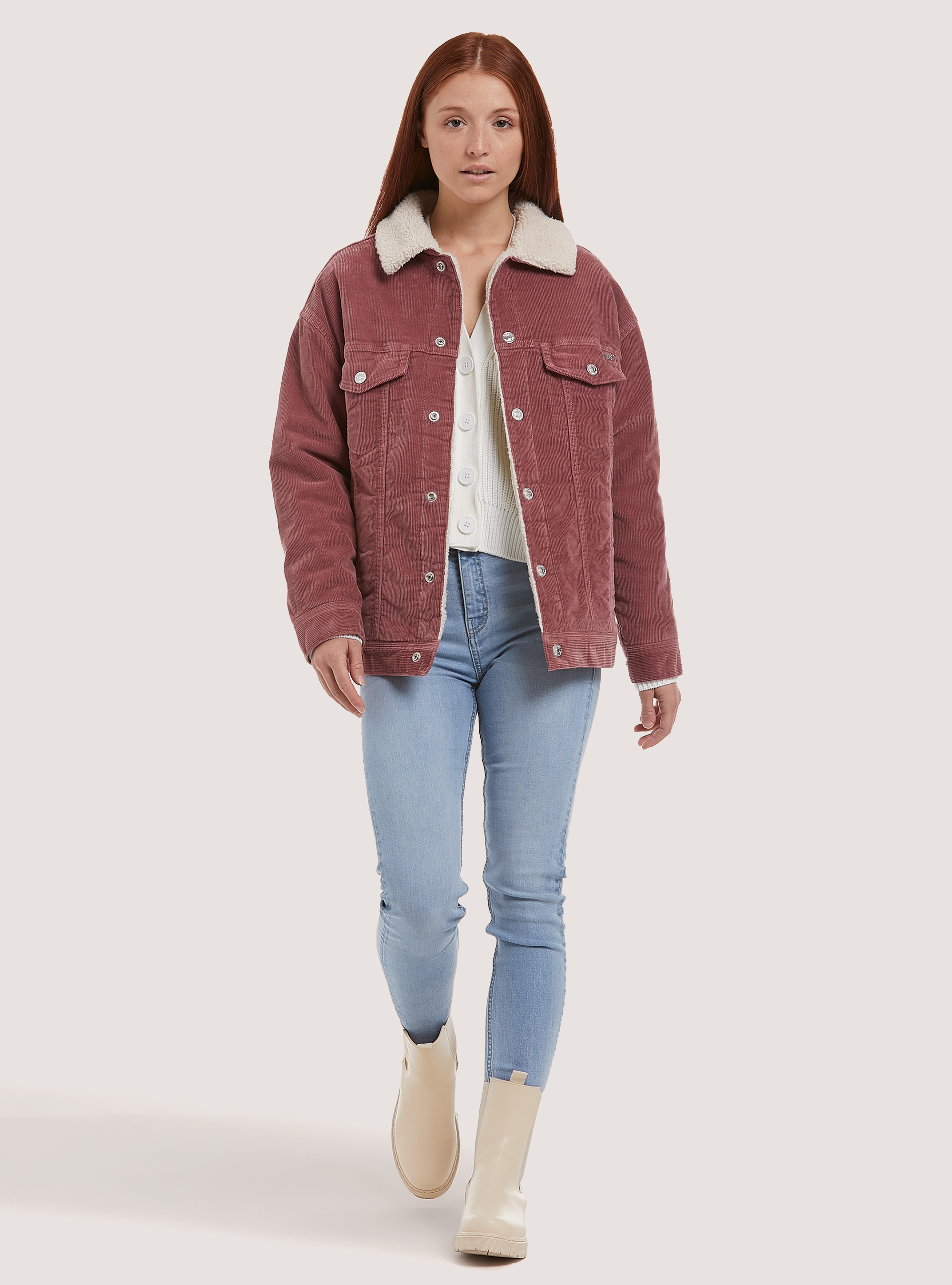 Veste de camionneur avec doublure en peluche, PK1 PINK DARK