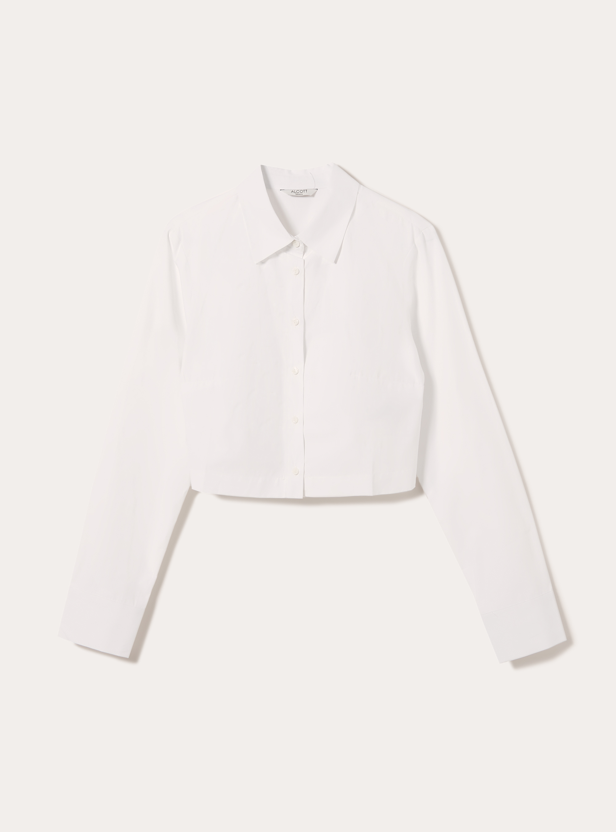 Cropped poplin shirt, WH3 WHITE
