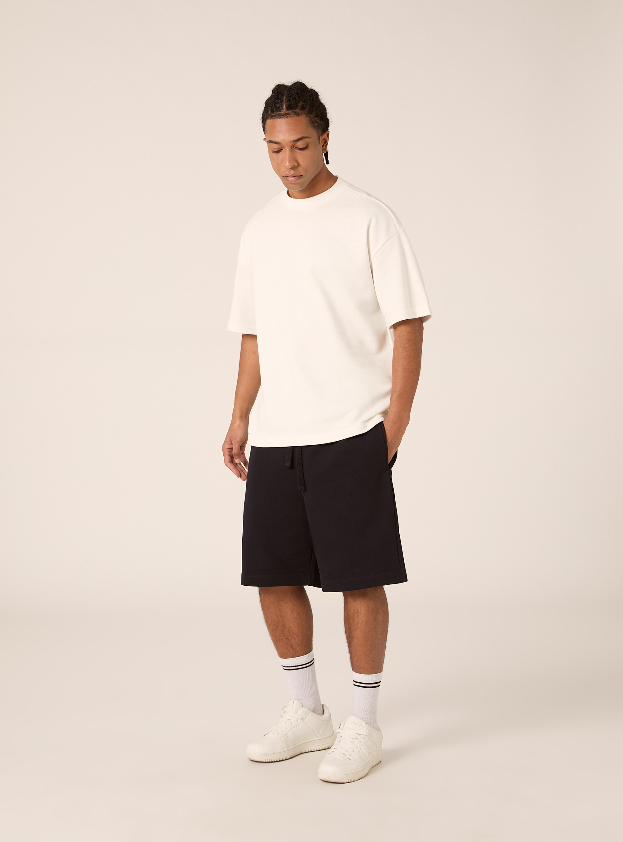 Bermuda  basico in felpa, NA1 NAVY DARK