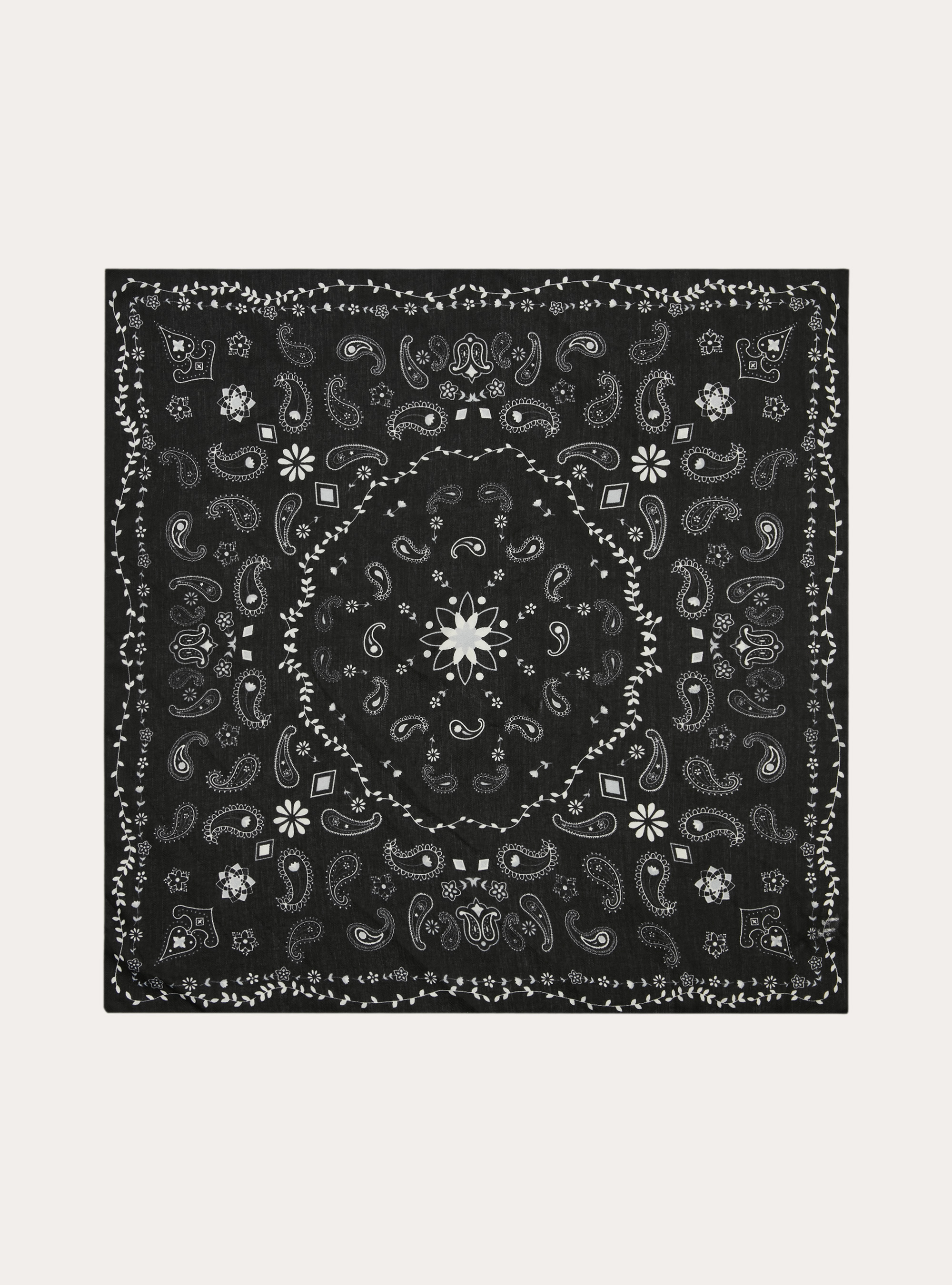 Sciarpa foulard stampa paisley, BK1 BLACK