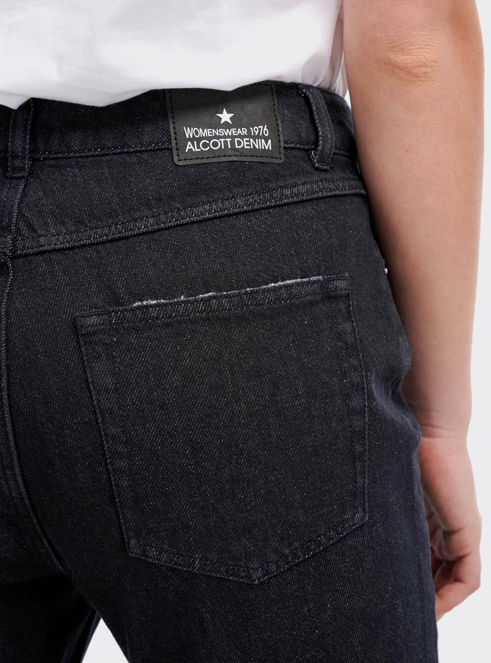 Jeans mom fit, C101 BLACK