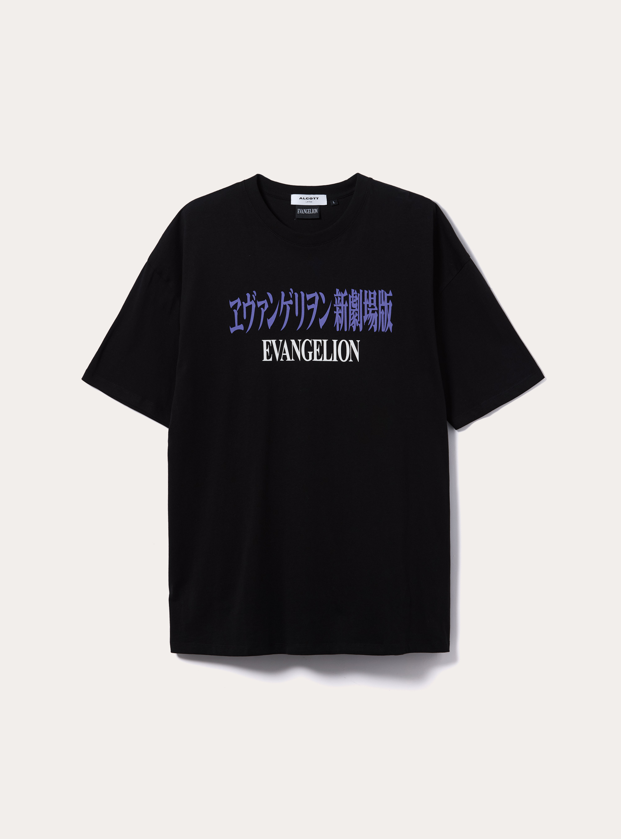 Evangelion / Alcott T-shirt, BK1 BLACK