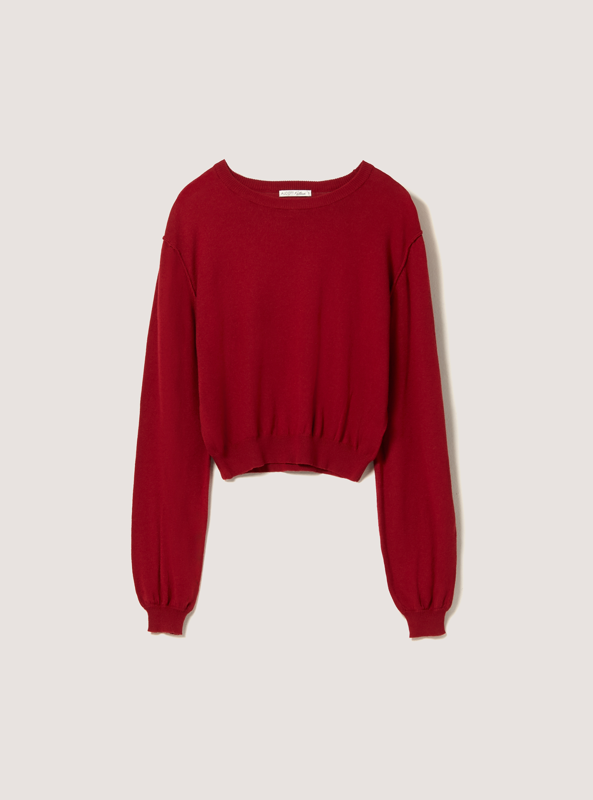 Pull court à manches bouffantes, C4497 RED