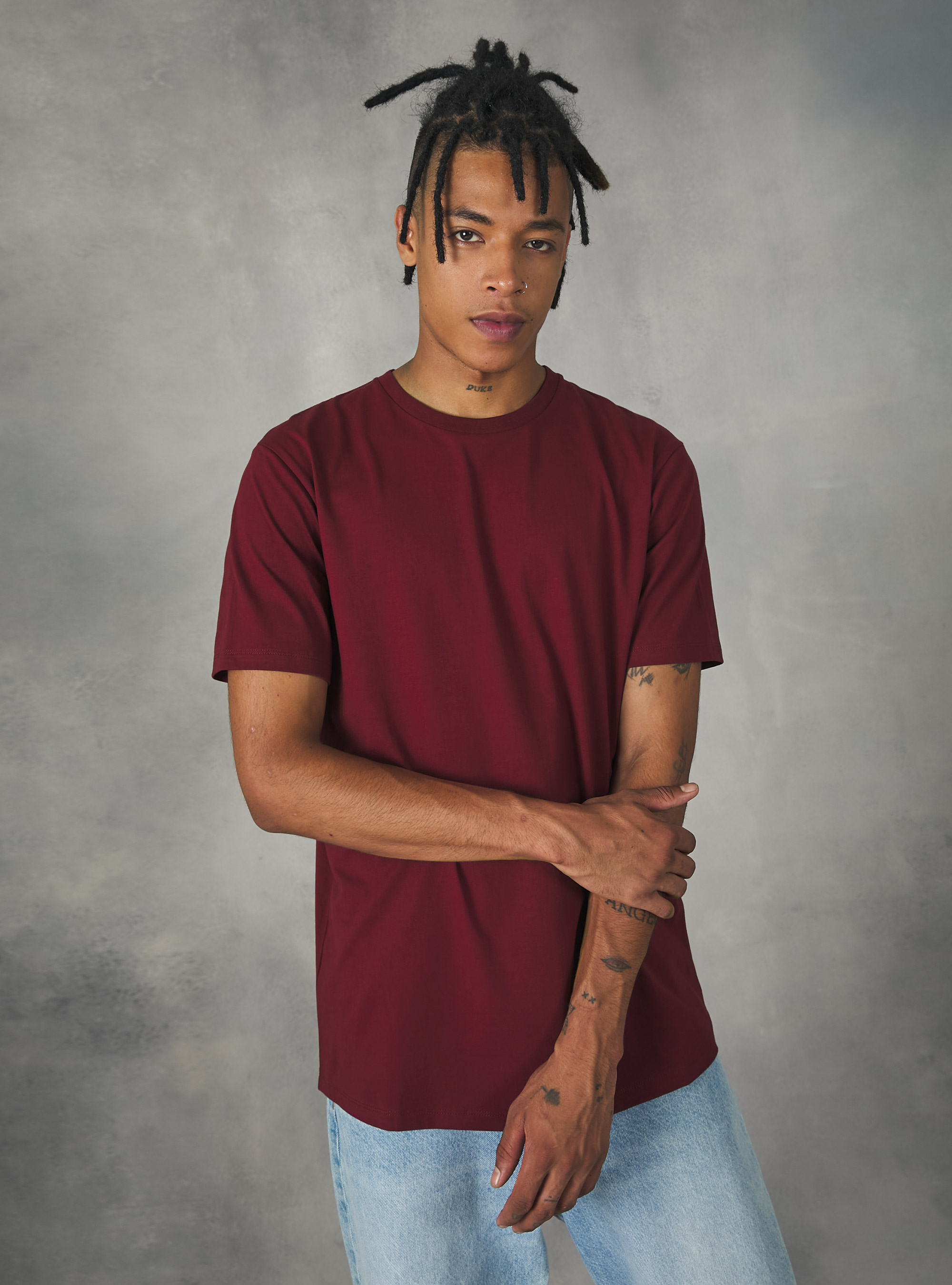 Cotton crew-neck T-shirt, BO2 BORDEAUX MEDIUM