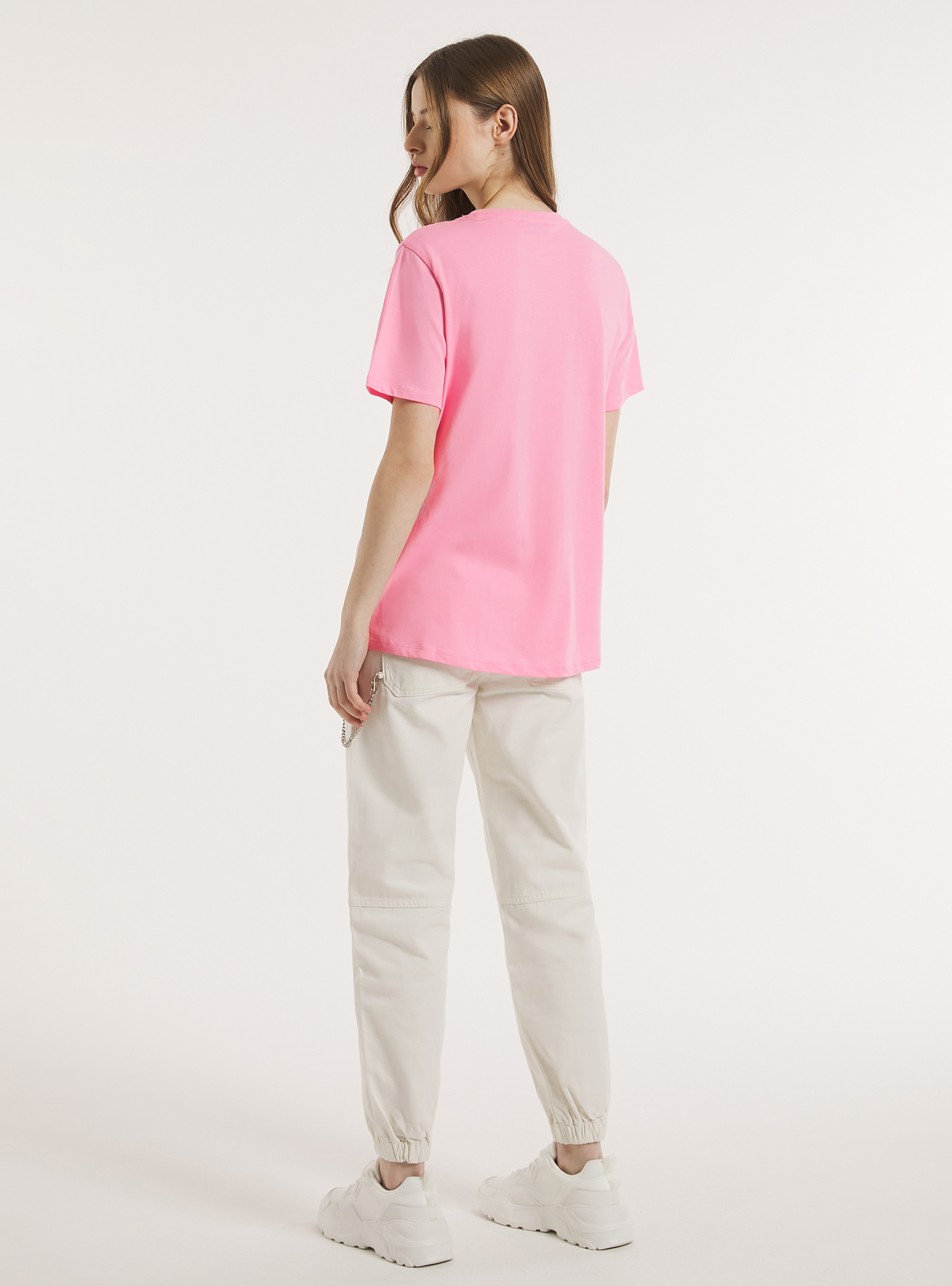 T-Shirt mit Schriftzugdruck, PK2 PINK MEDIUM