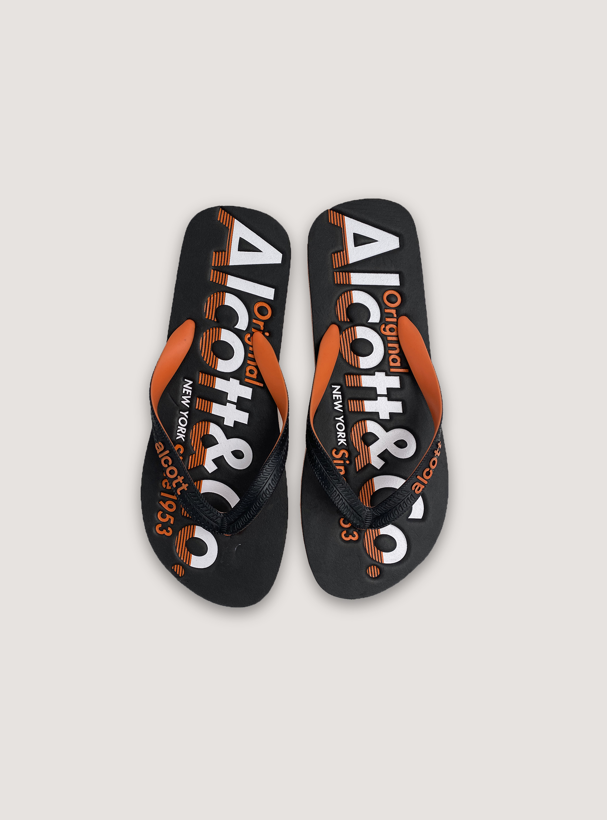 Flip-flops with logo, C101 BLACK