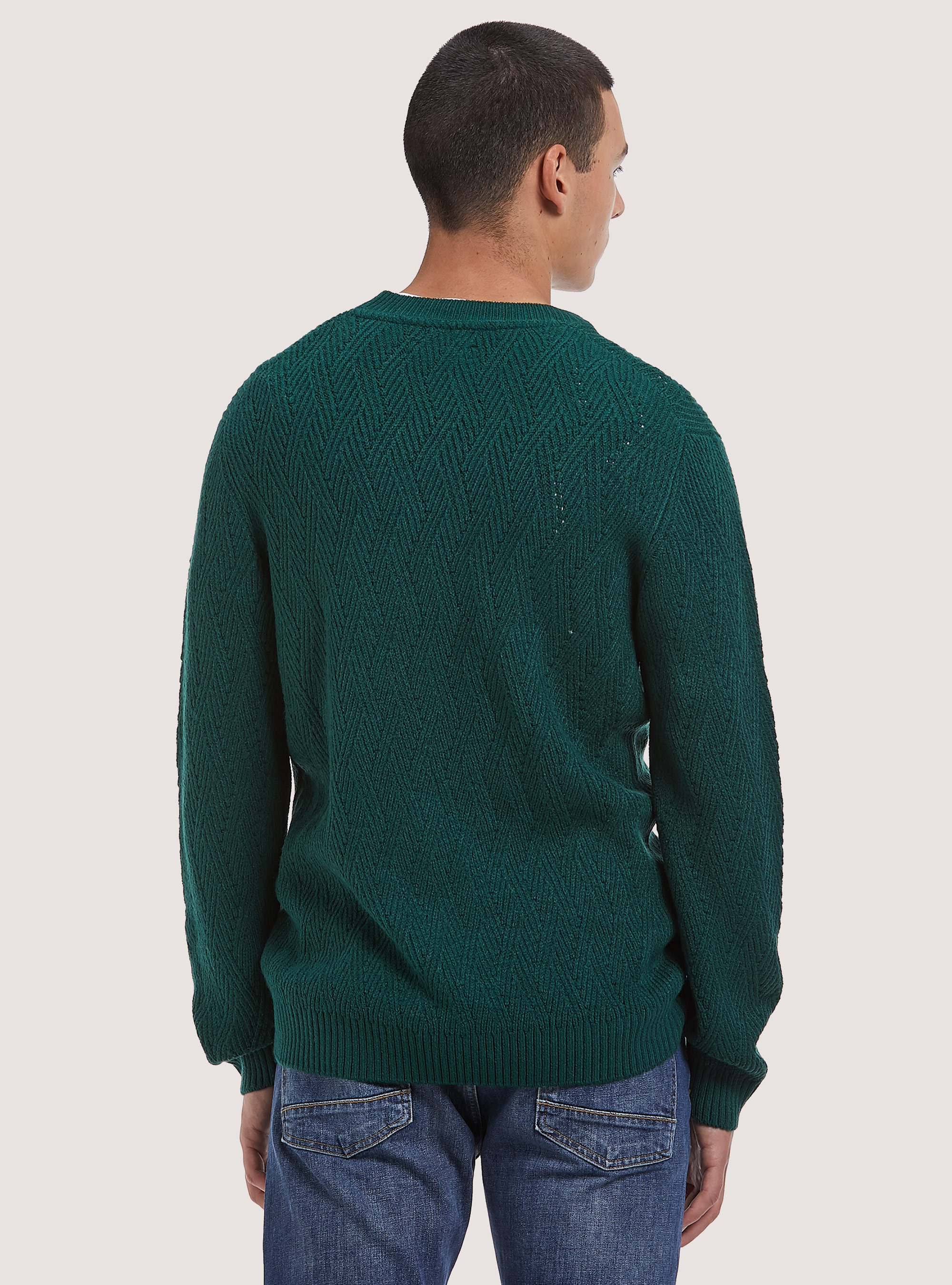 Suave jersey con textura geométrica, GN1 GREEN DARK
