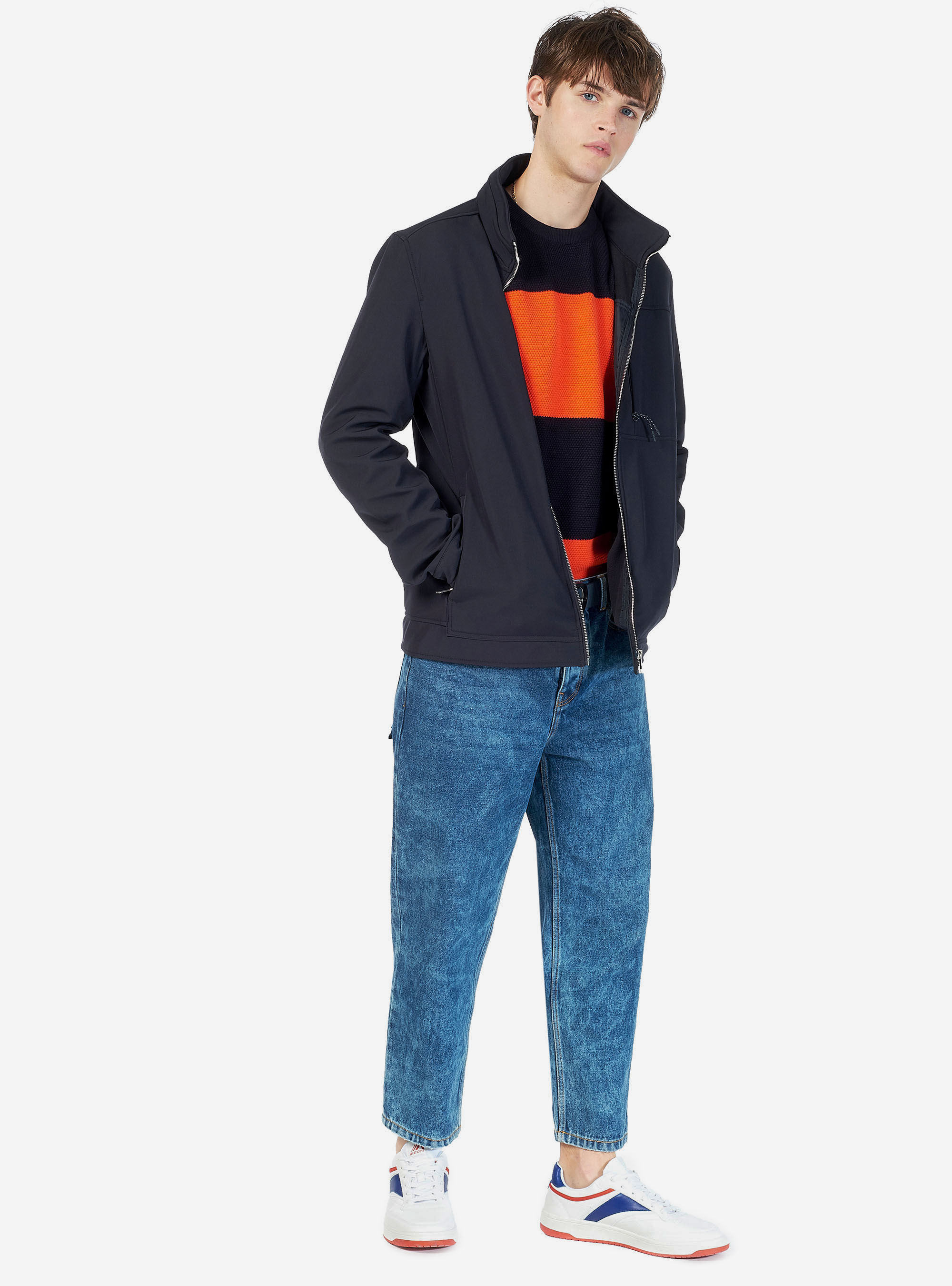 HALF-NECK JACKET, BLUE NAVY