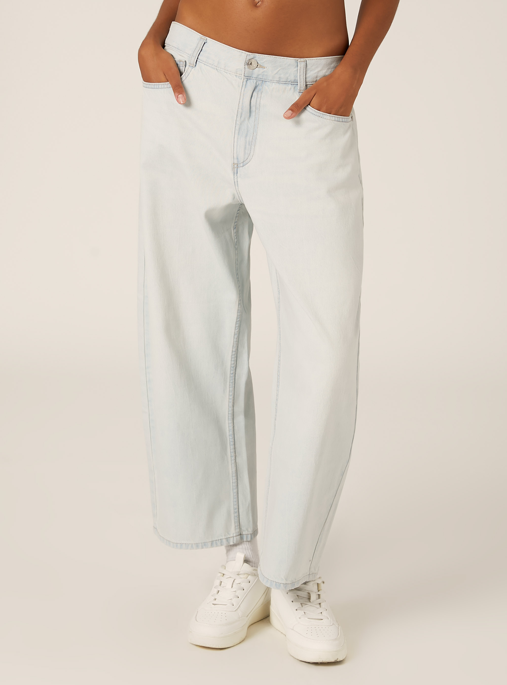 Jeans coupe barrel, D006 AZURE