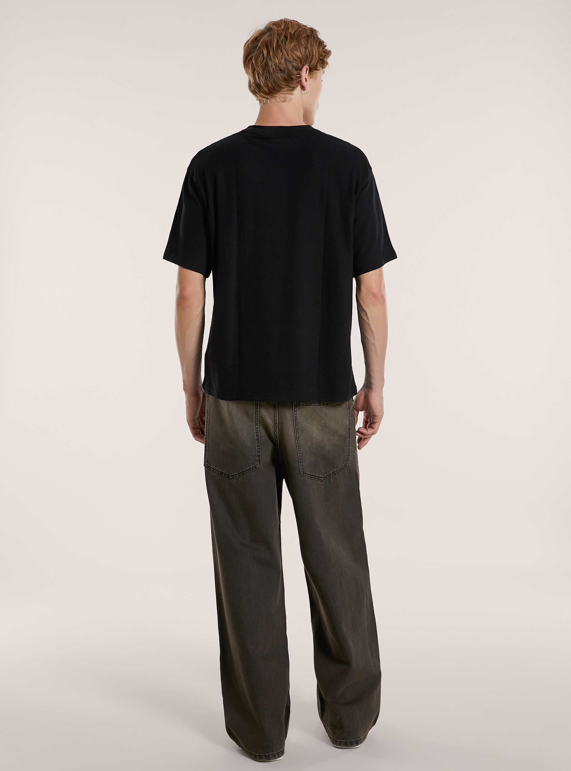 Maglietta boxy fit con texture, BK1 BLACK