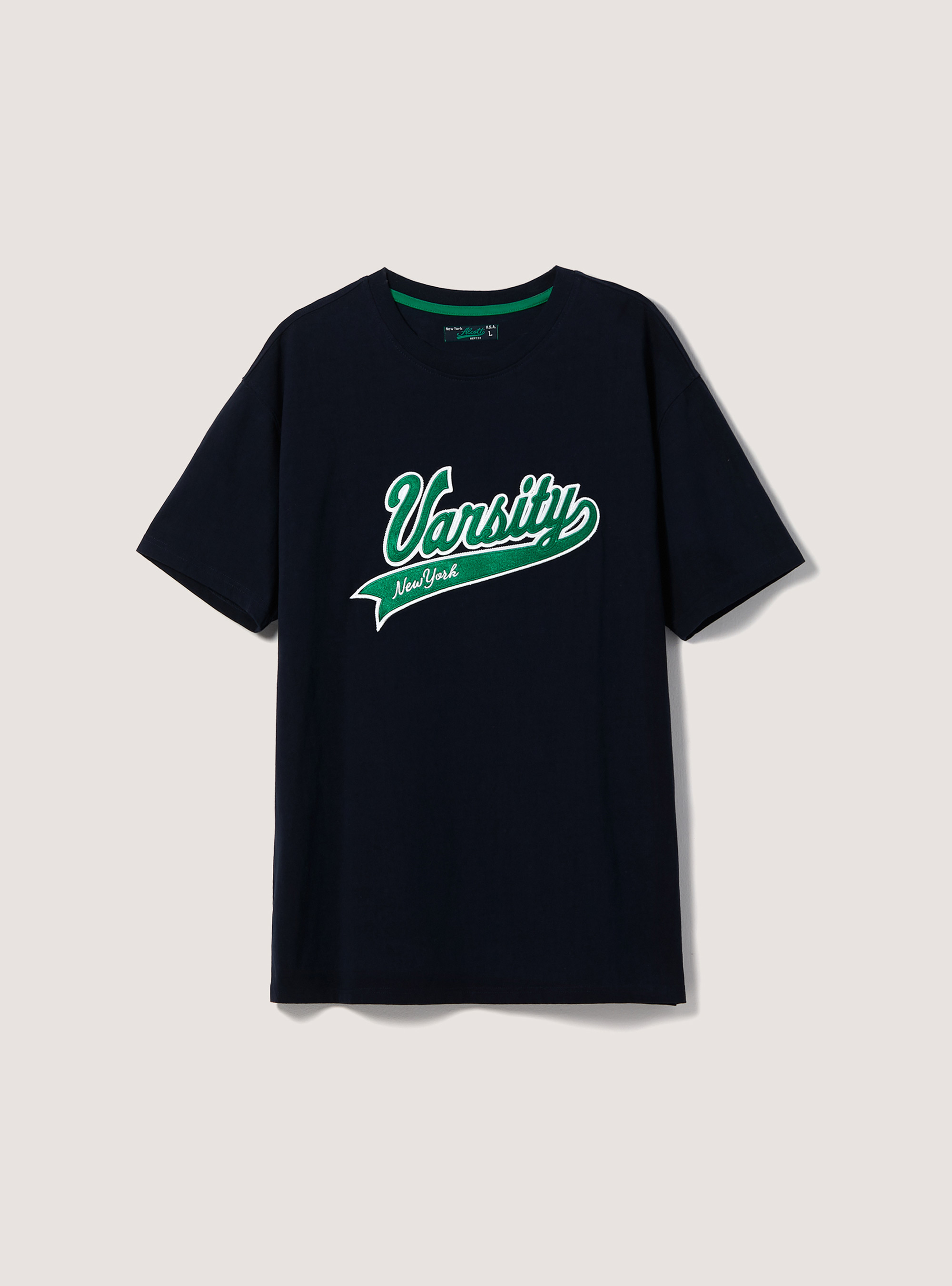 T-shirt with college patch, NA1 NAVY DARK
