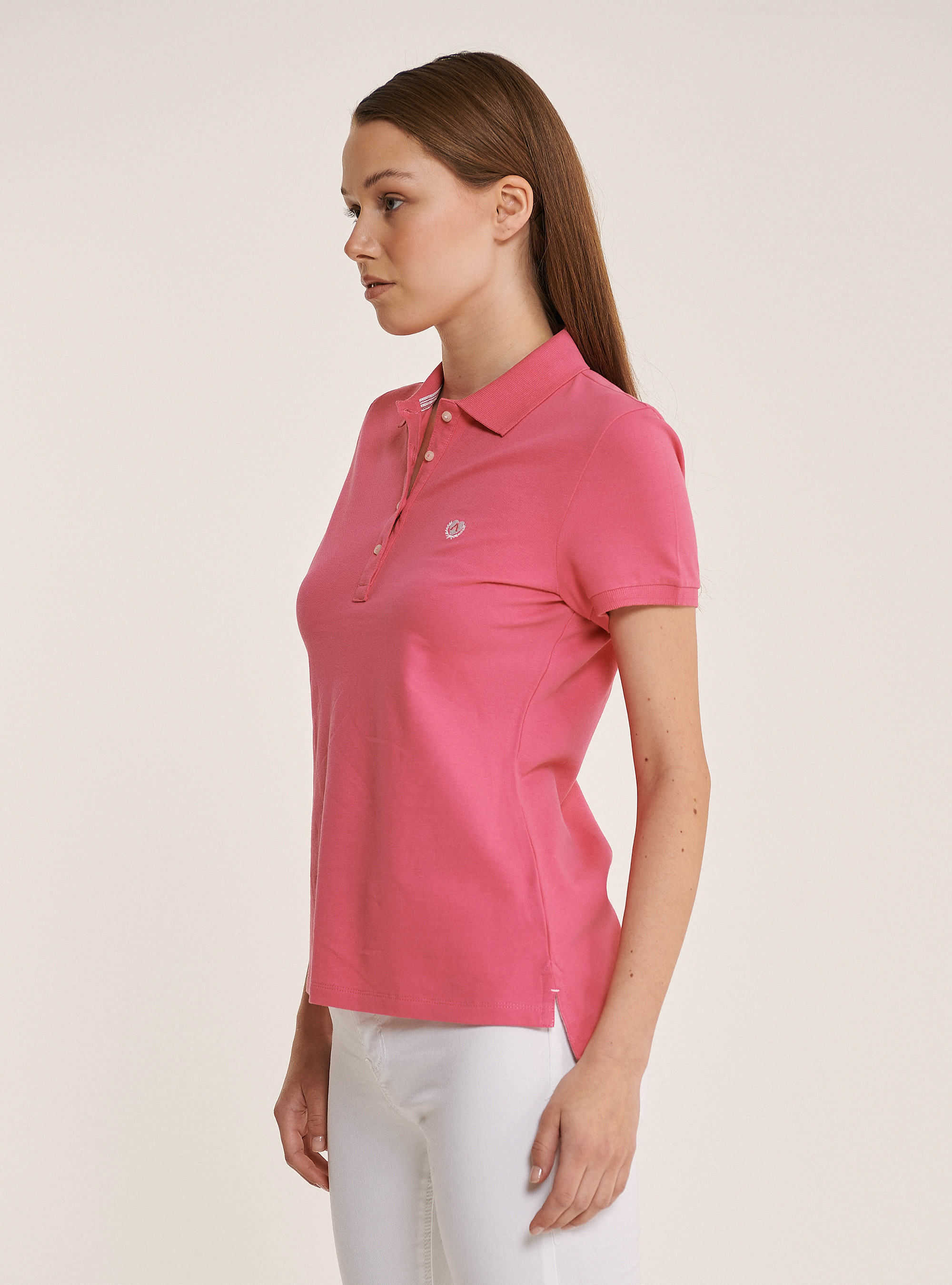 Polo de algodón piquet, C4511 FUXIA