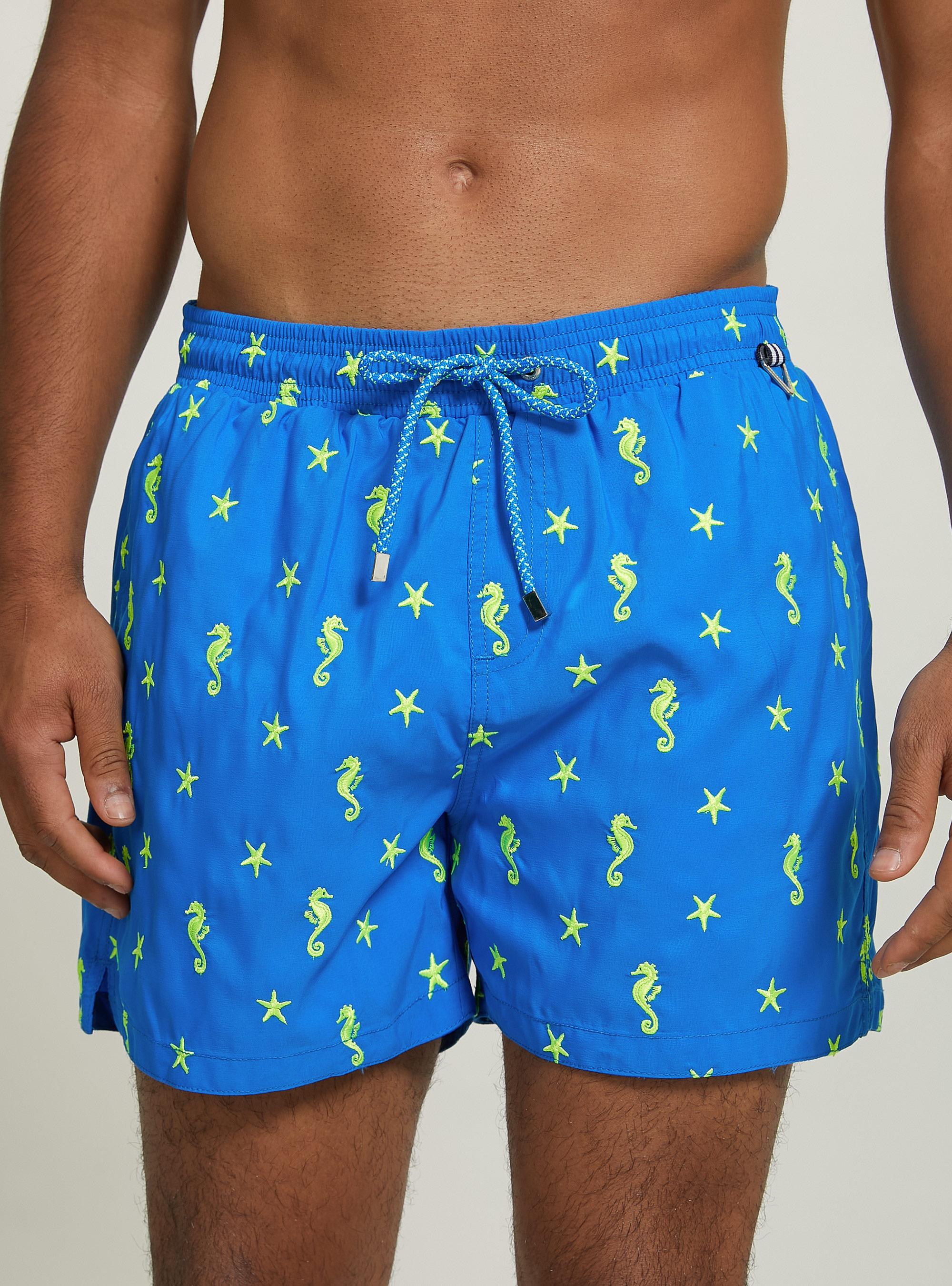 Swimming costume with contrasting embroidery, RY1 ROYALE DARK