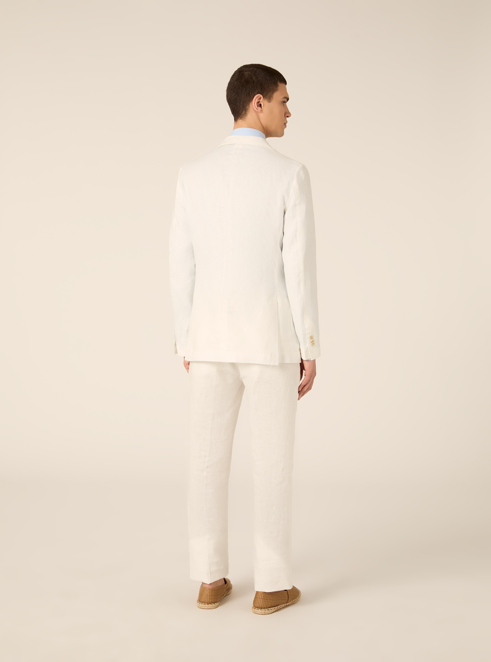 Giacca in lino monopetto, WH1 OFF WHITE