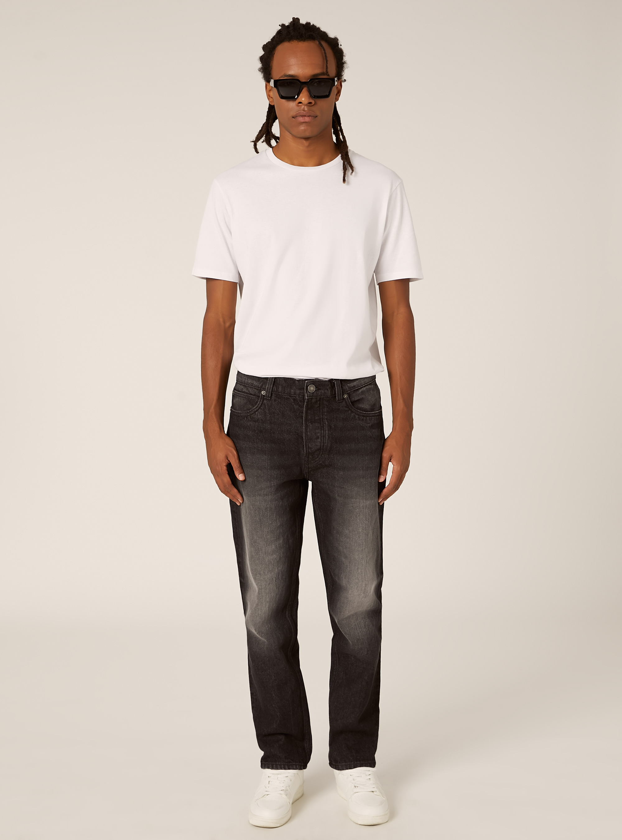 Jeans coupe droite, D000 BLACK