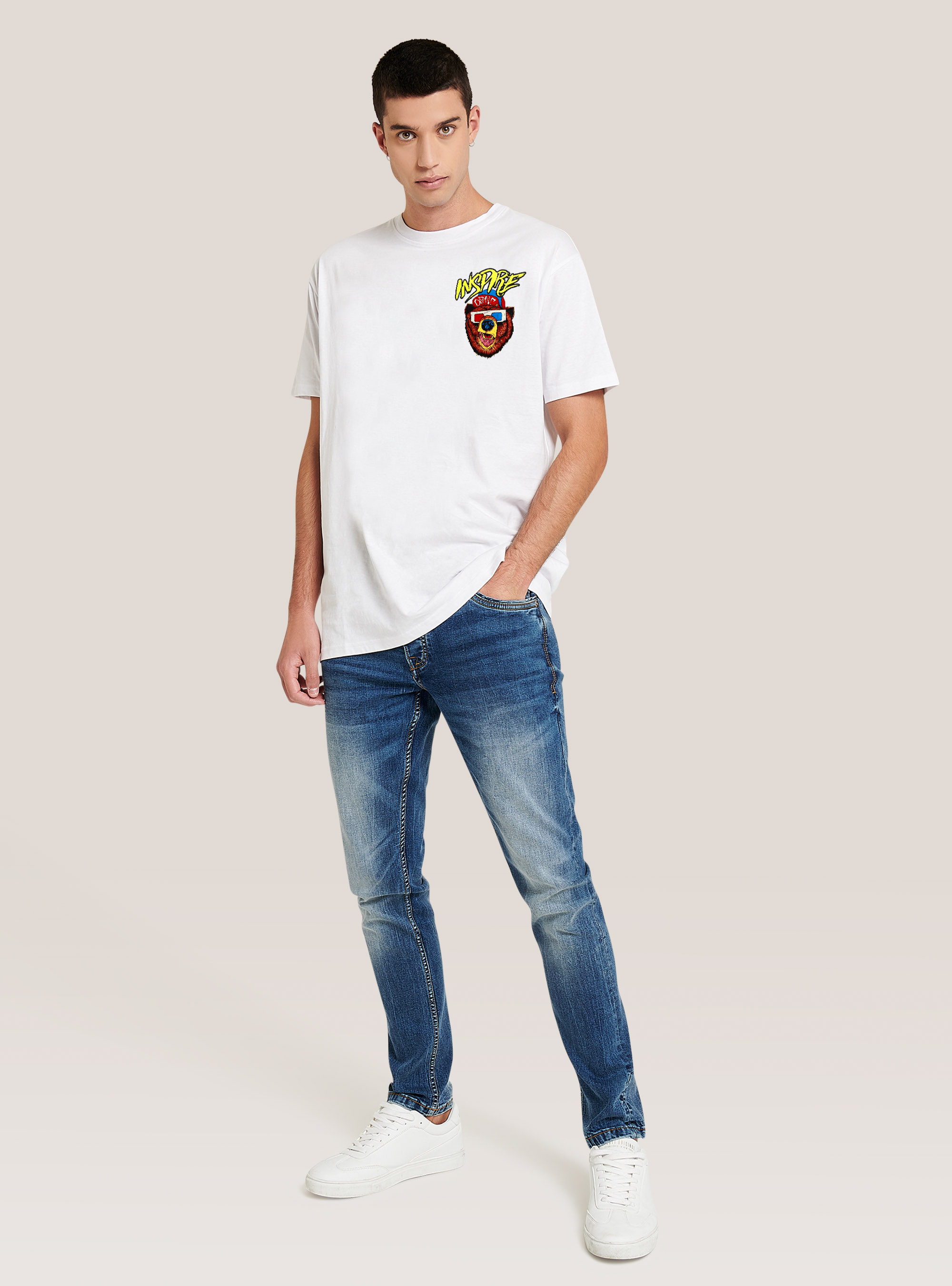 T-shirt with Inspire print, WH2 WHITE