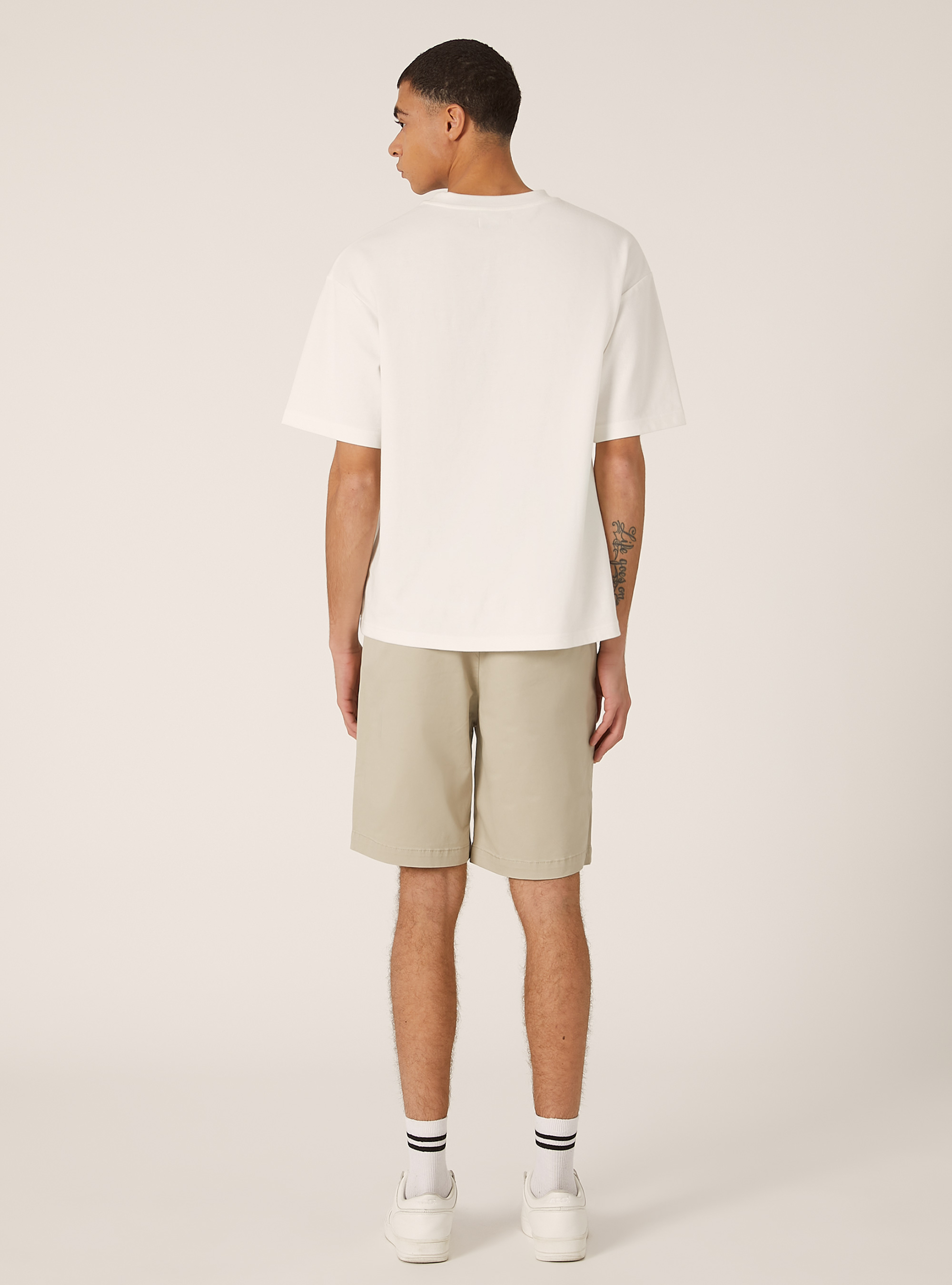 Stretch-Bermudashorts aus Baumwollköper, BG2 BEIGE MEDIUM