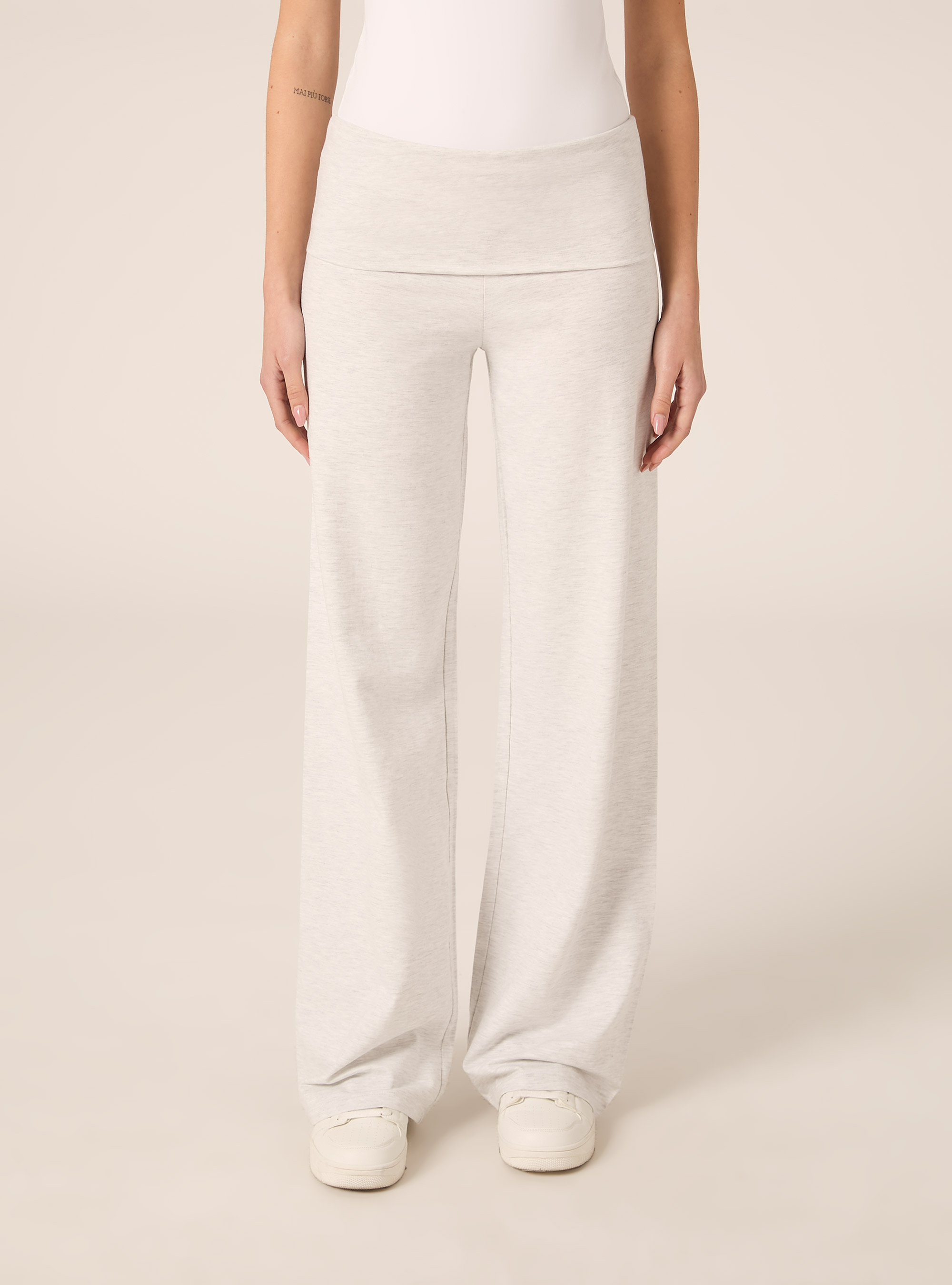 Leggings with cuffed waist, MGY3 GREY MEL LIGHT