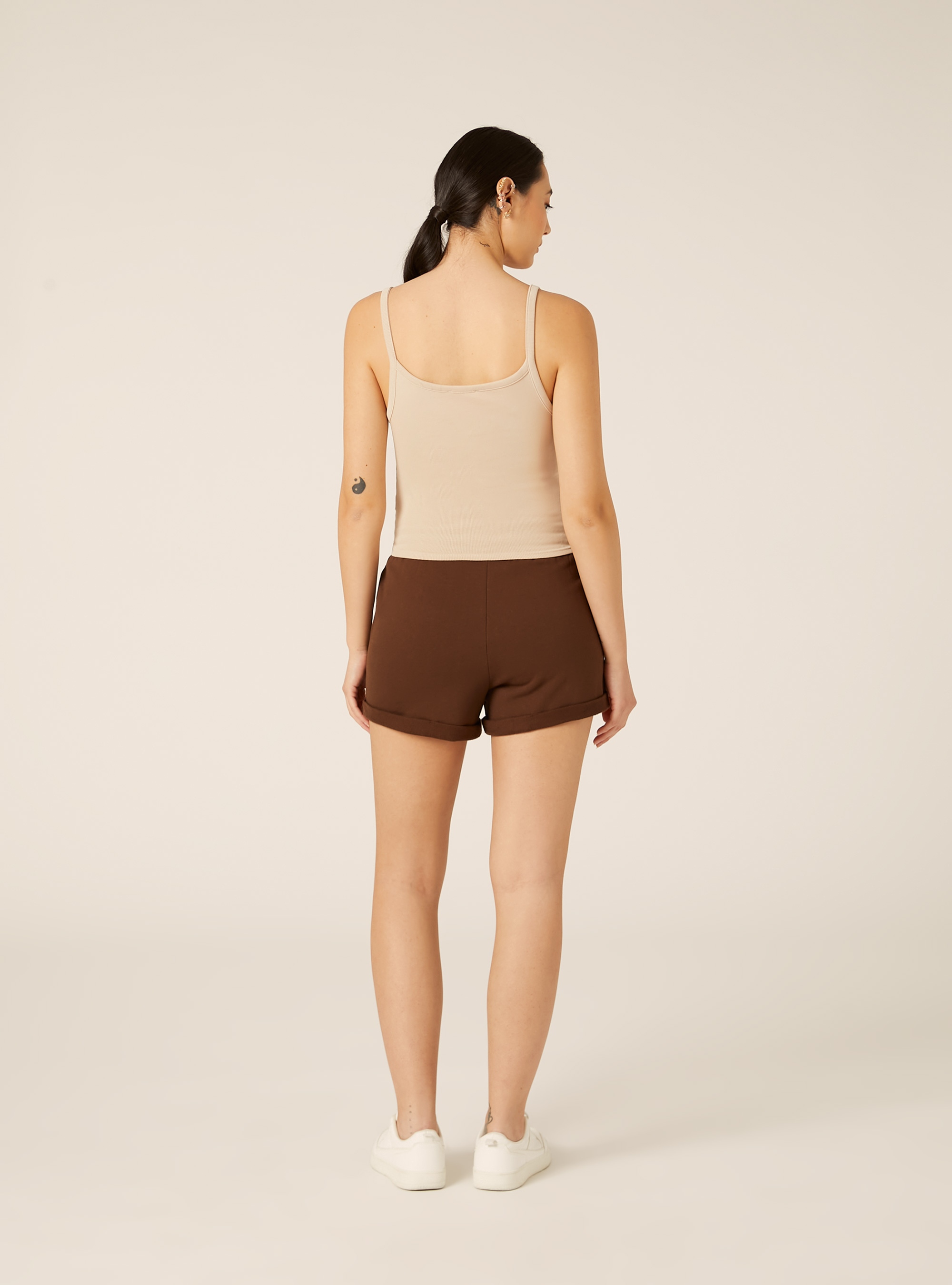 Canotta crop a coste basic, BG2 BEIGE MEDIUM