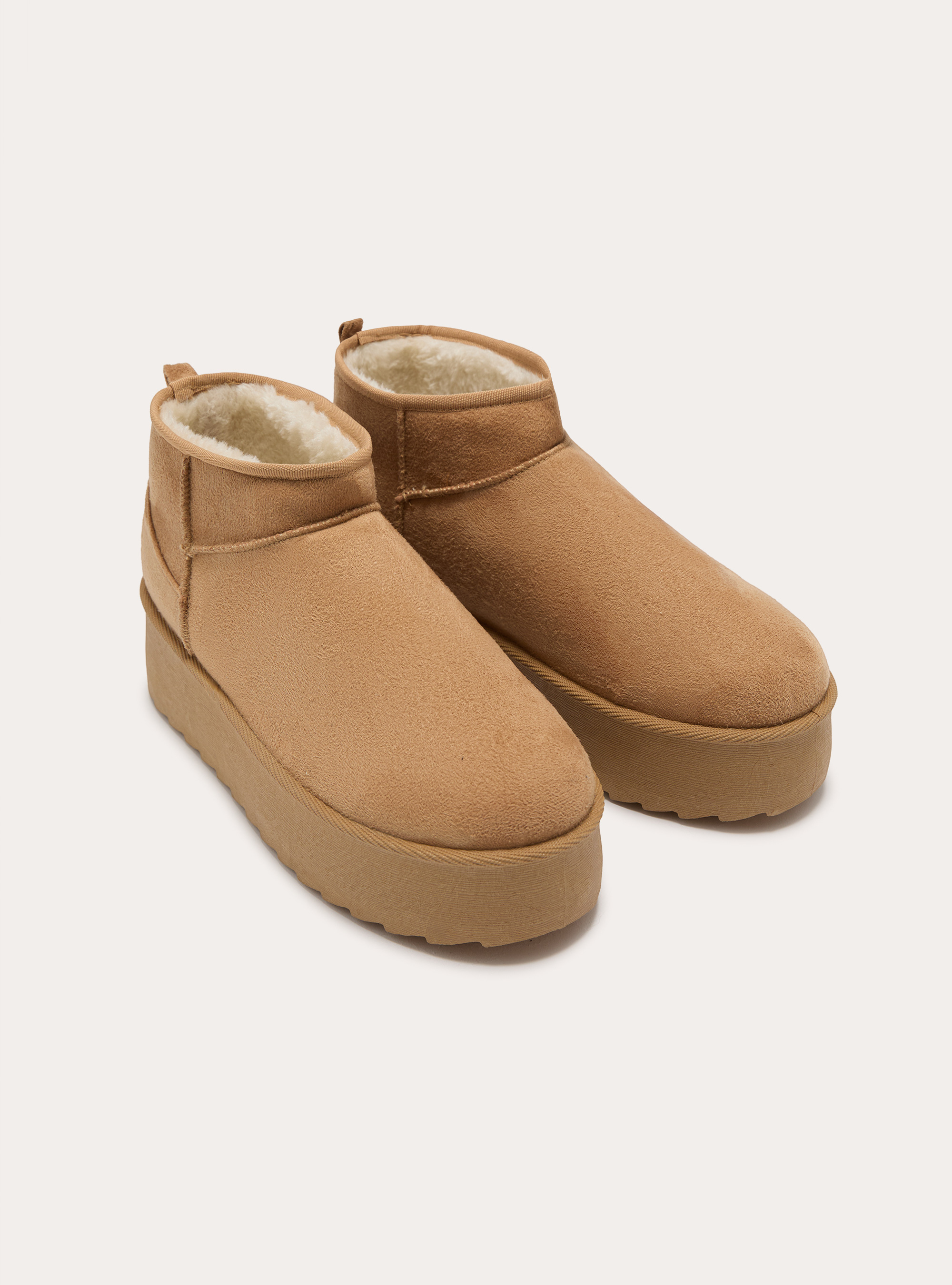 Stivaletti scamosciati con platform, BG3 BEIGE LIGHT