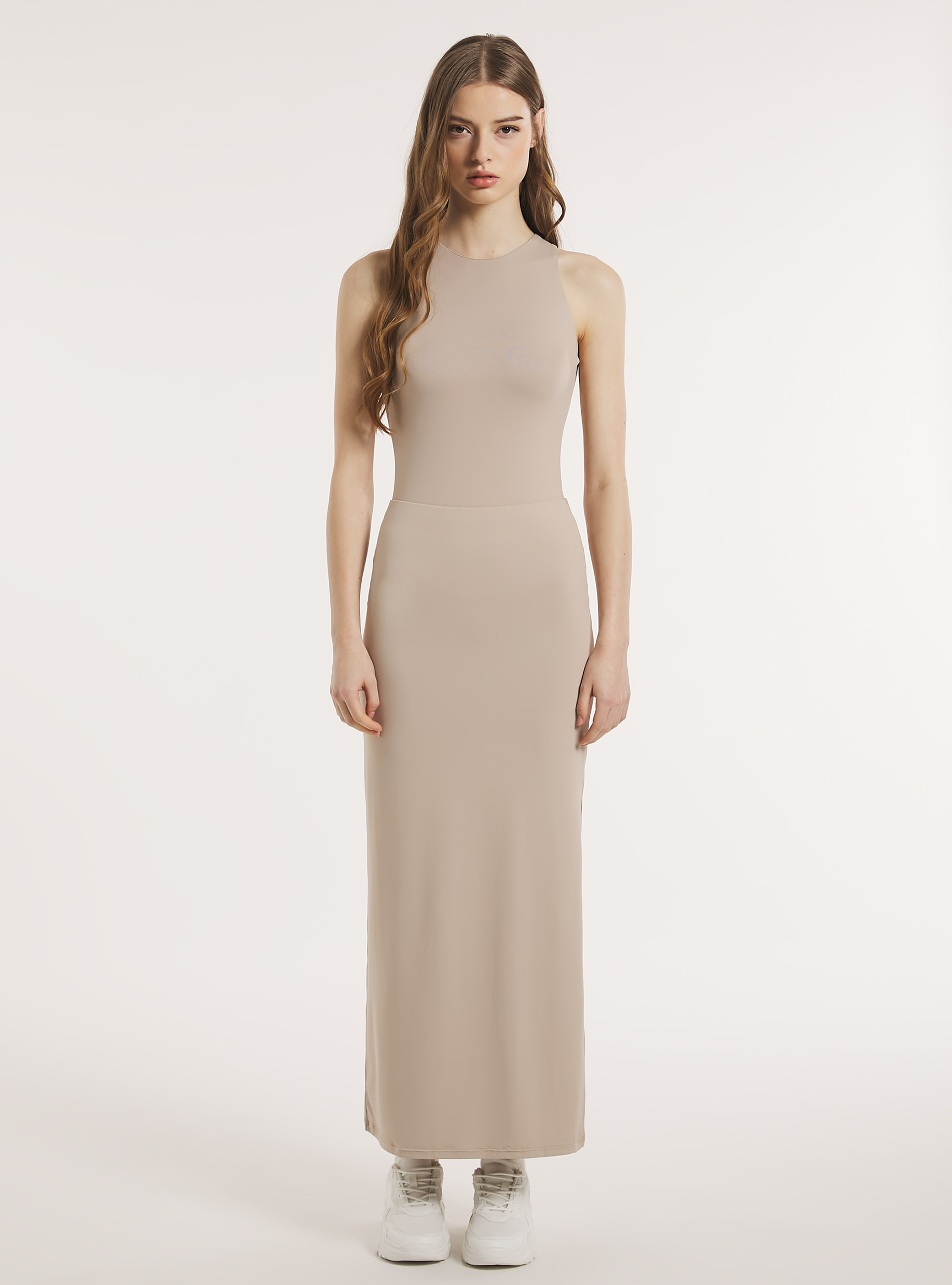 Bodysuit with halter neckline, BG3 BEIGE LIGHT