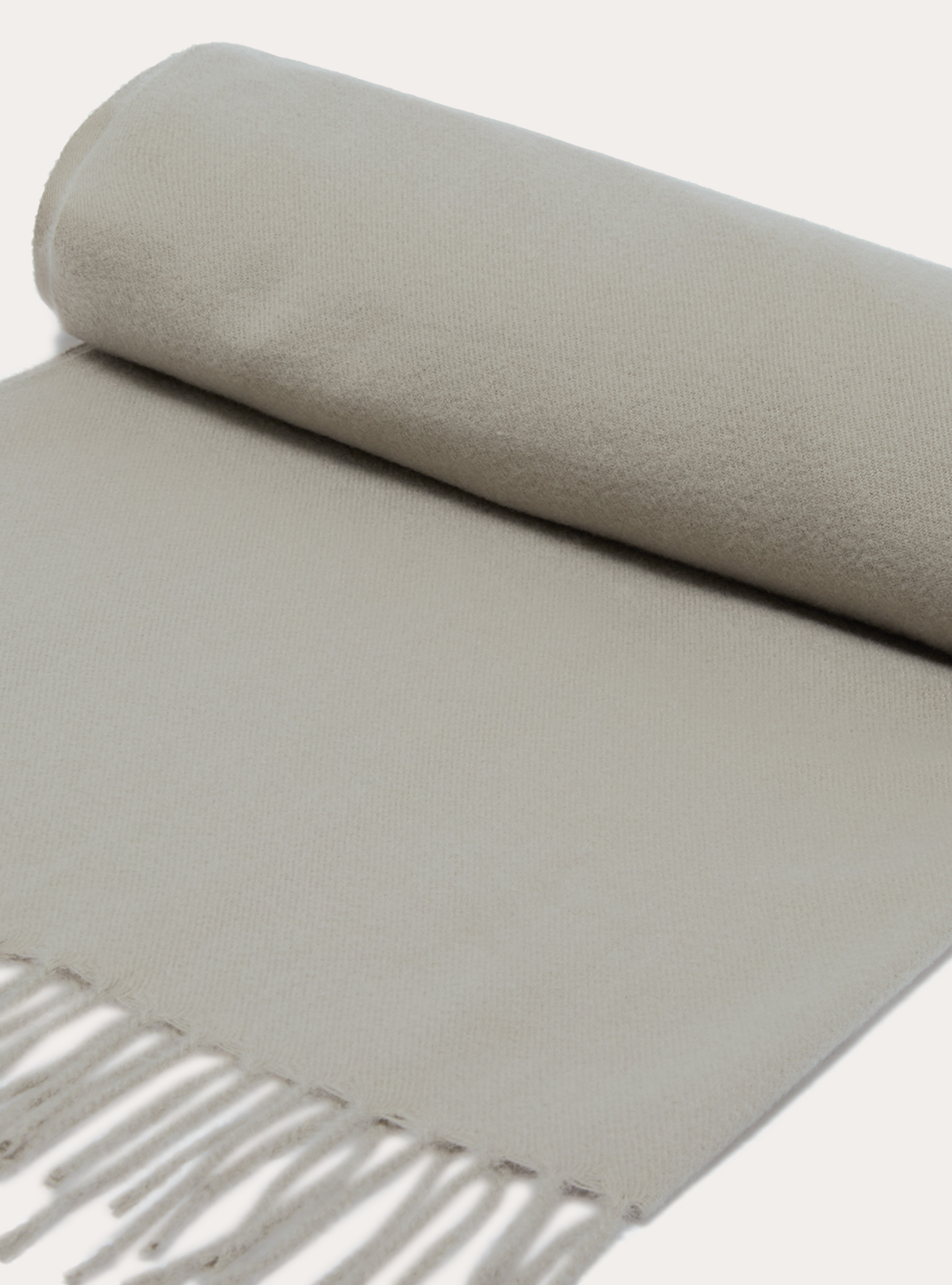 Sciarpa tinta unita con frange, BG3 BEIGE LIGHT