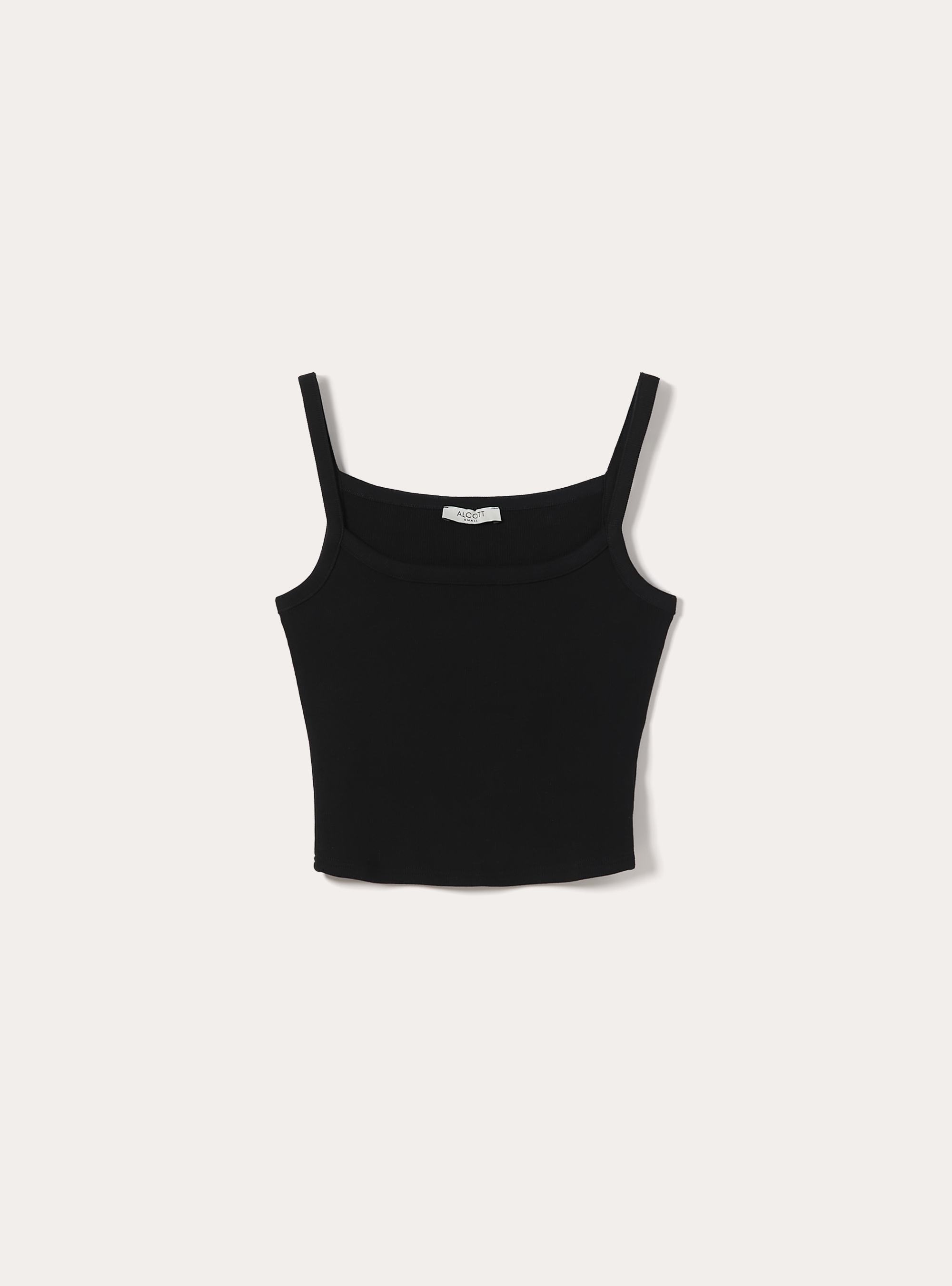 Canotta crop a coste basic, BK1 BLACK