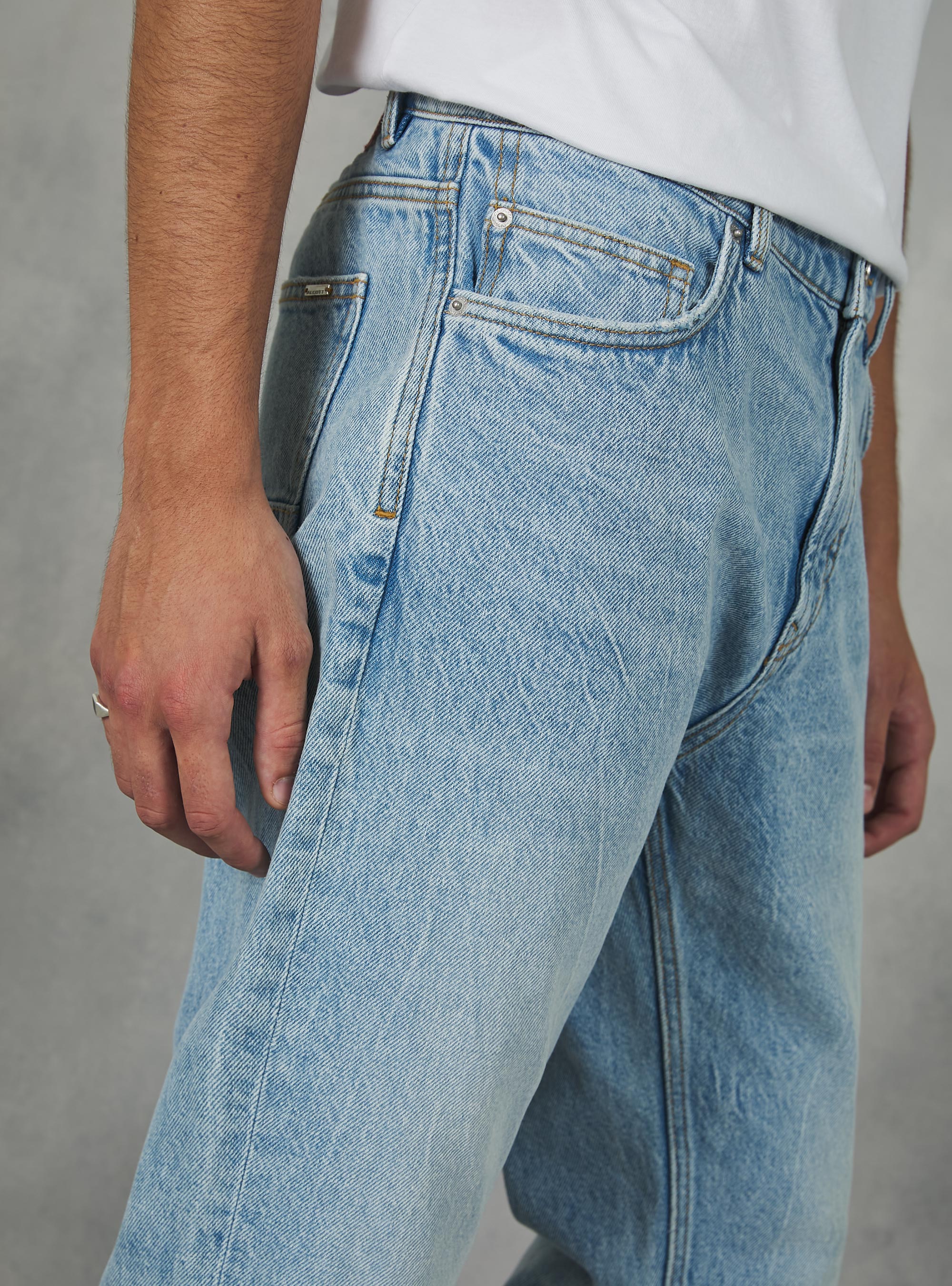 Straight Fit Cotton Jeans, D006 AZURE