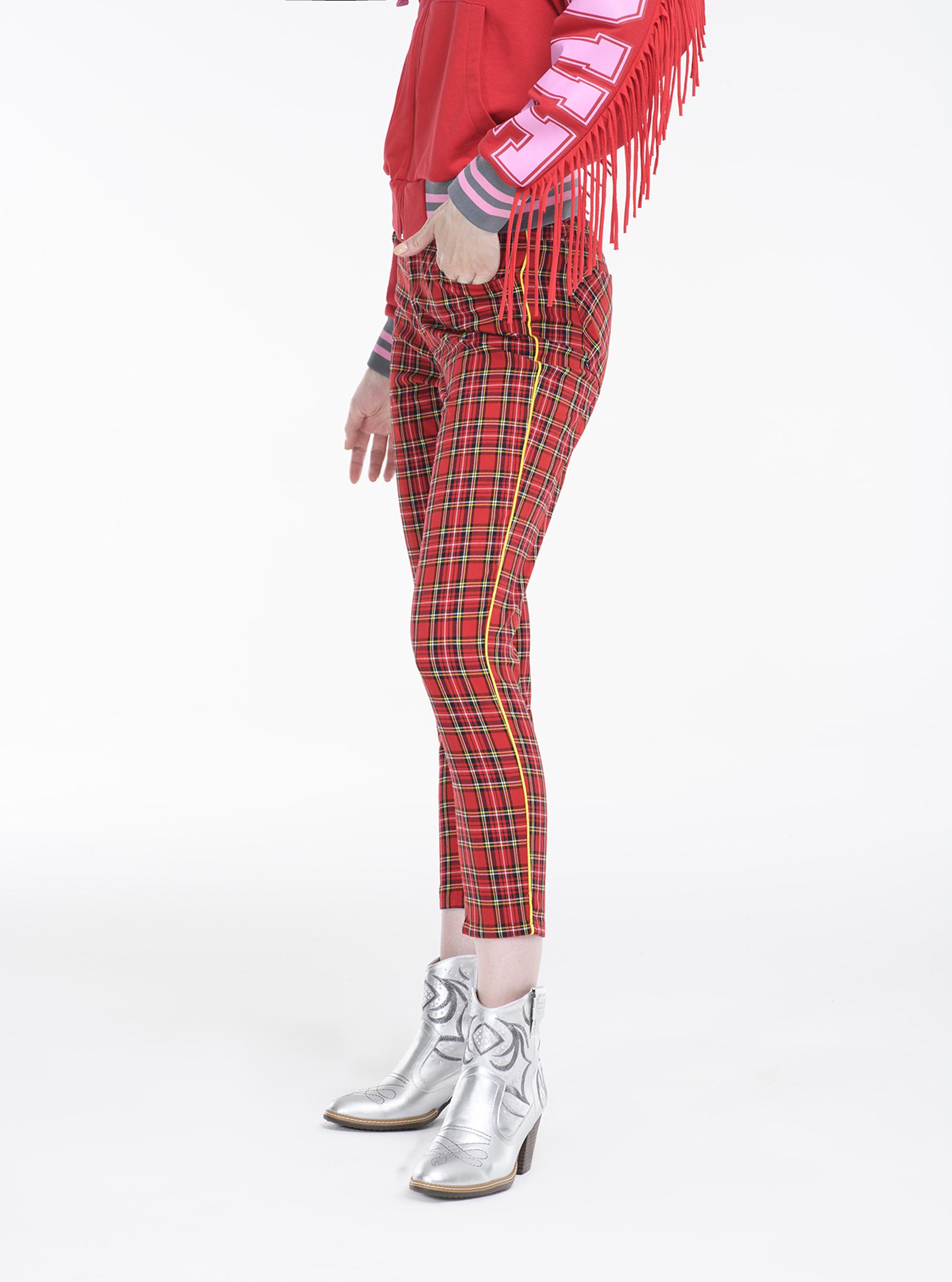 Pantalone fantasia  tartan, RED