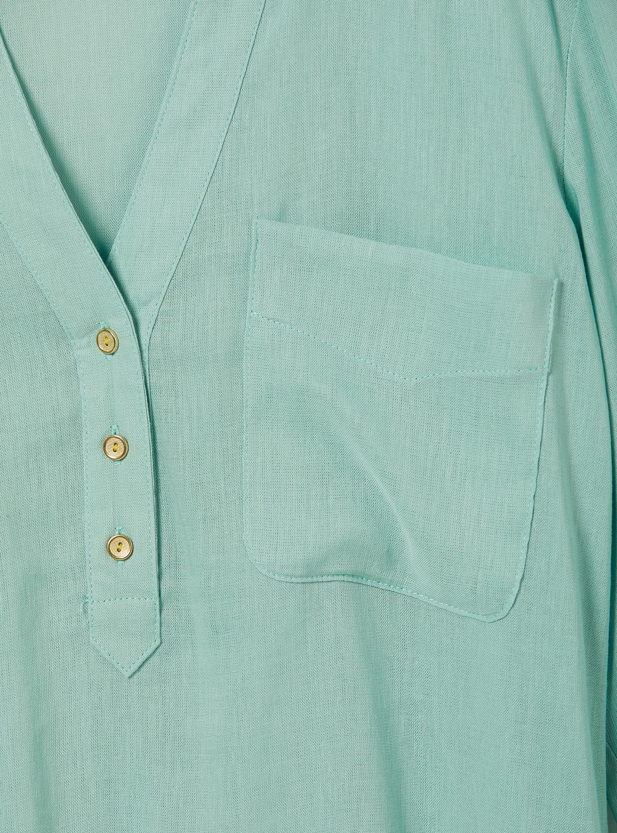 Blusa in puro lino, GA3 AQUA GREEN LIGHT