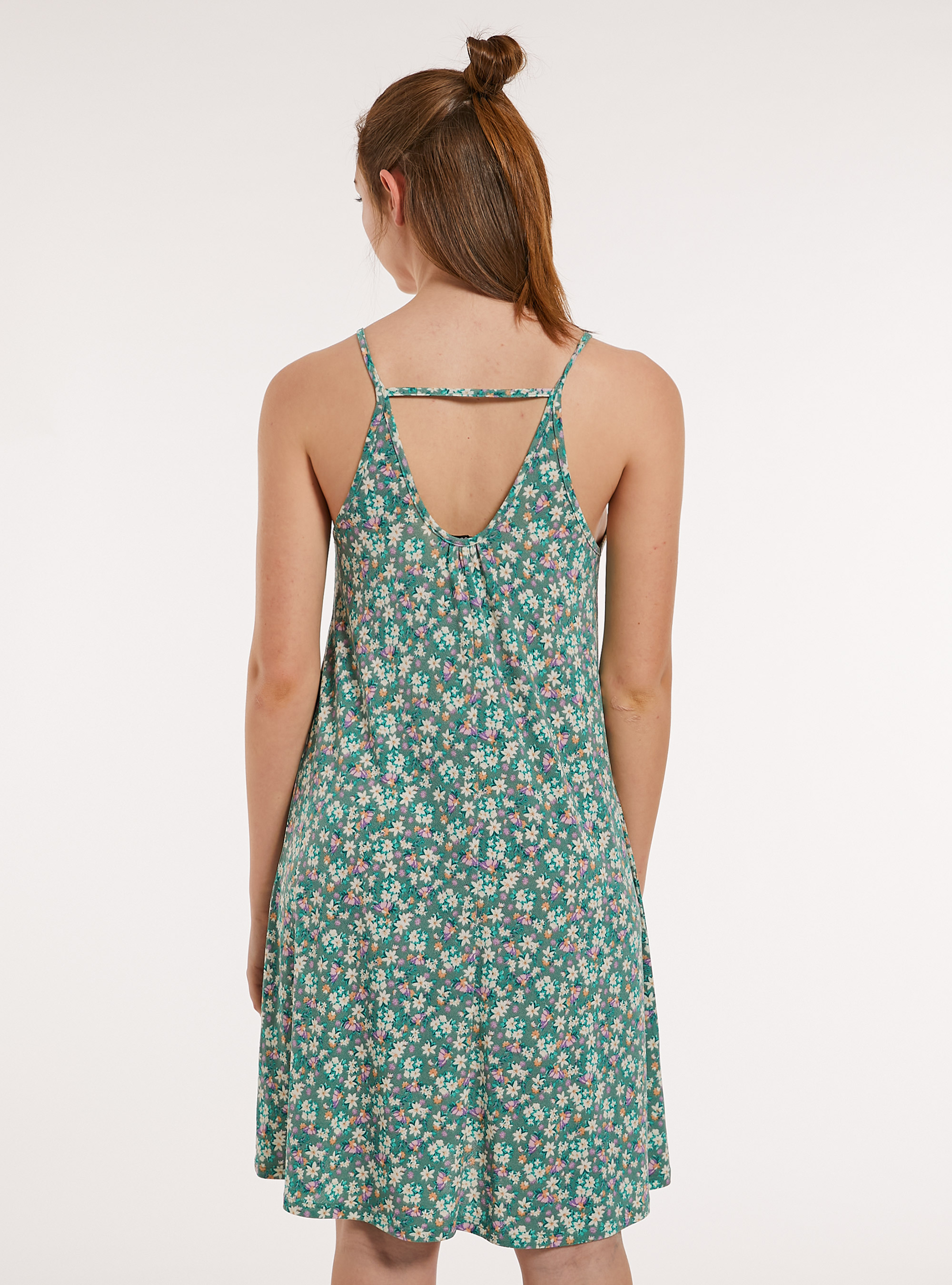 Abito corto fantasia, GN1 GREEN DARK